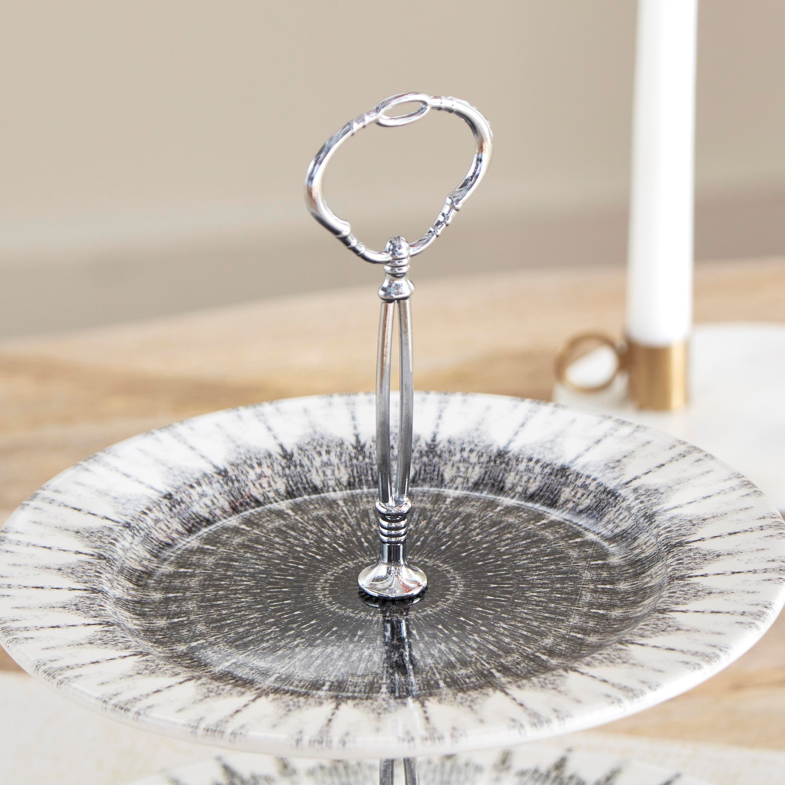 حامل كيك طابقين من كوزميك - 20x27 سم-hbxdecorandfurnishings-tabletop-serveware-image-2