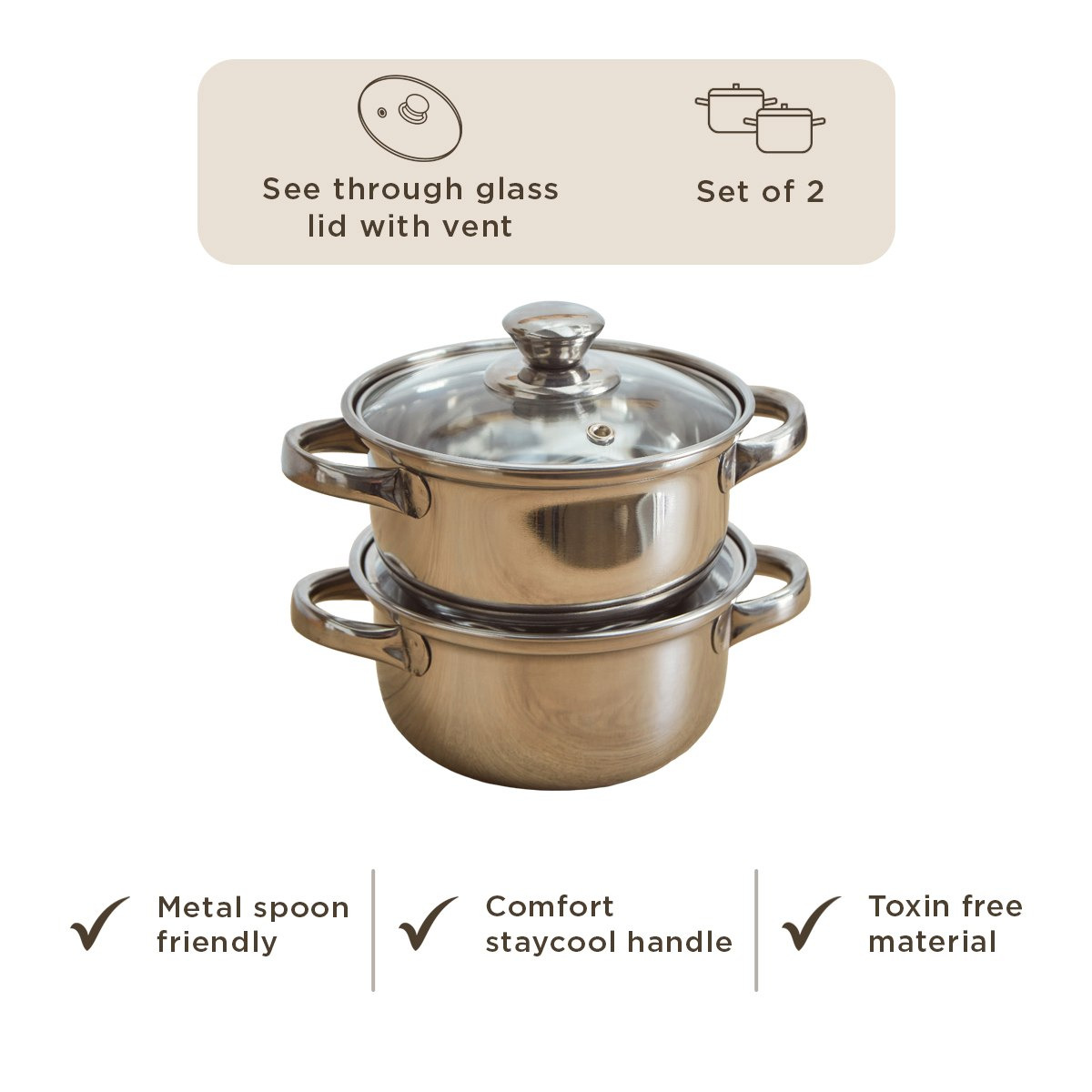 Marvel 2-Piece Stainless Steel Casserole with Glass Lid Set - 16 cm-hbxhomeware-hbxkitchen-image-7