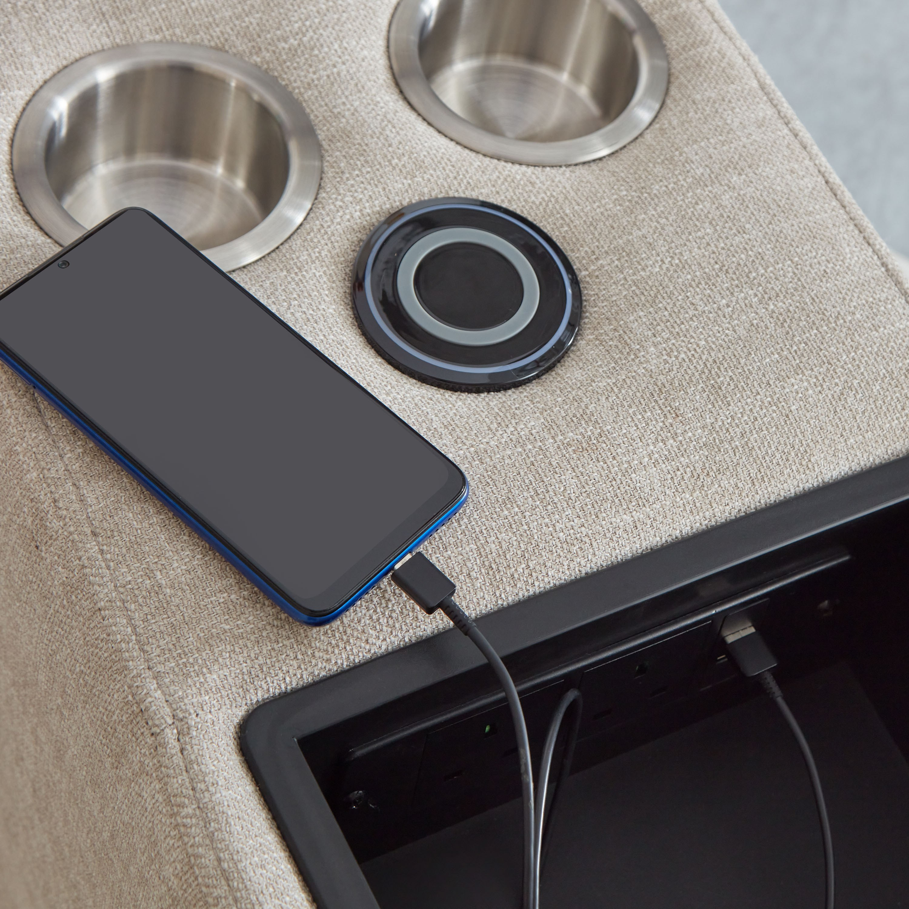 Imodular Fabric 2-Cup Holder Console with Storage Speaker and Charger-hbxlivingroom-sofasandarmchairs-sofas-image-9