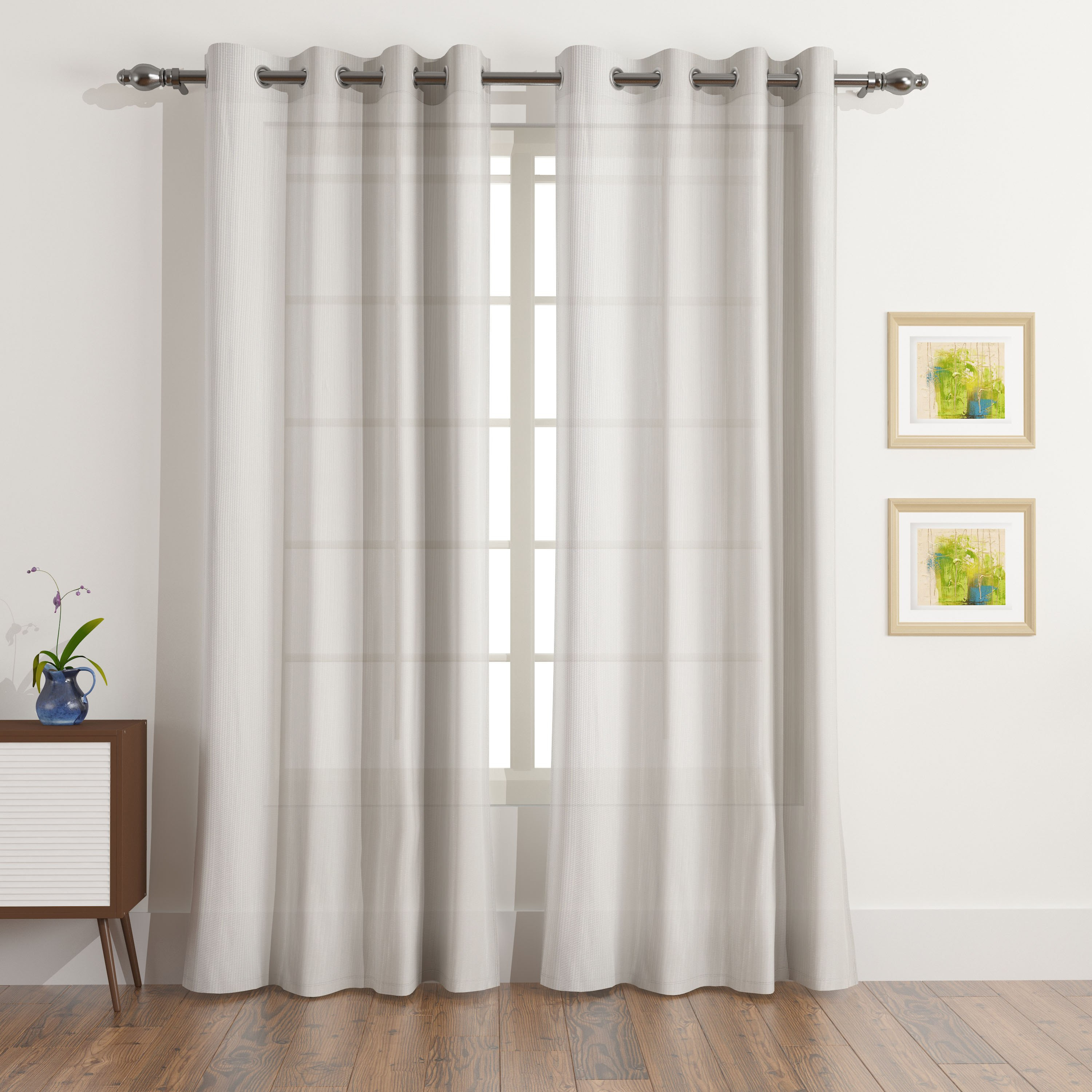 طقم ستائر شفافة قطعتين من سارة - 140x240 سم-hbxhomeware-hbxdecorandfurnishings-image-1