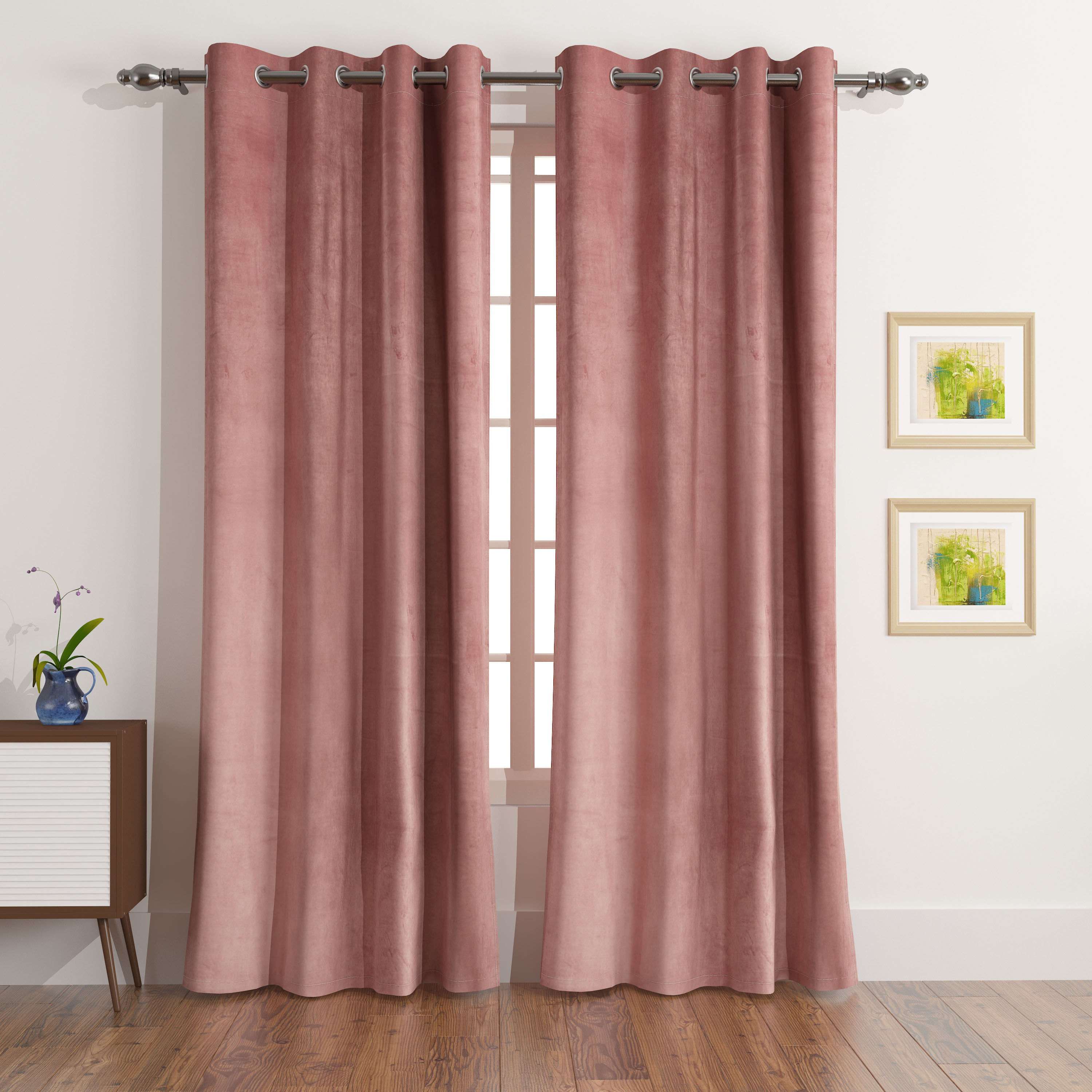 طقم ستائر مخملية قطعتين من دوف - 300x135 سم-hbxhomeware-hbxdecorandfurnishings-image-1