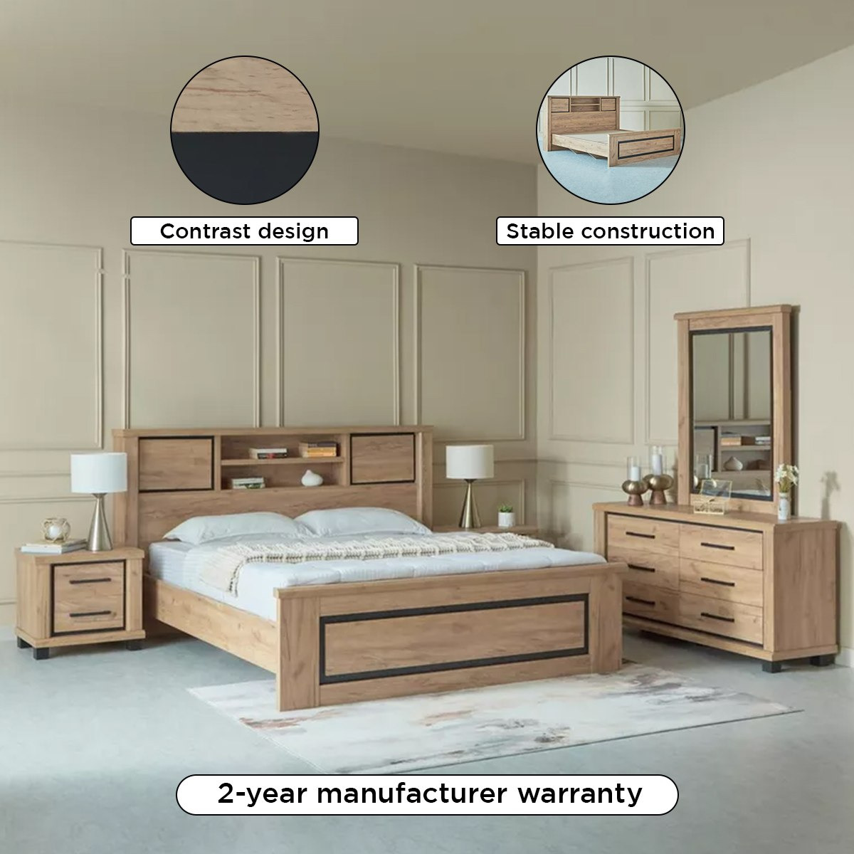 Belfort 5-Piece King Bedroom Set - 180x200 cm-hbxbedroom-bedsandbedsets-bedroomsets-king-image-4