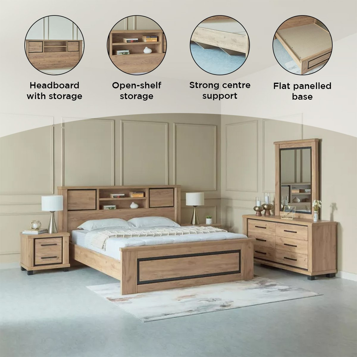 Belfort 5-Piece King Bedroom Set - 180x200 cm-hbxbedroom-bedsandbedsets-bedroomsets-king-image-8