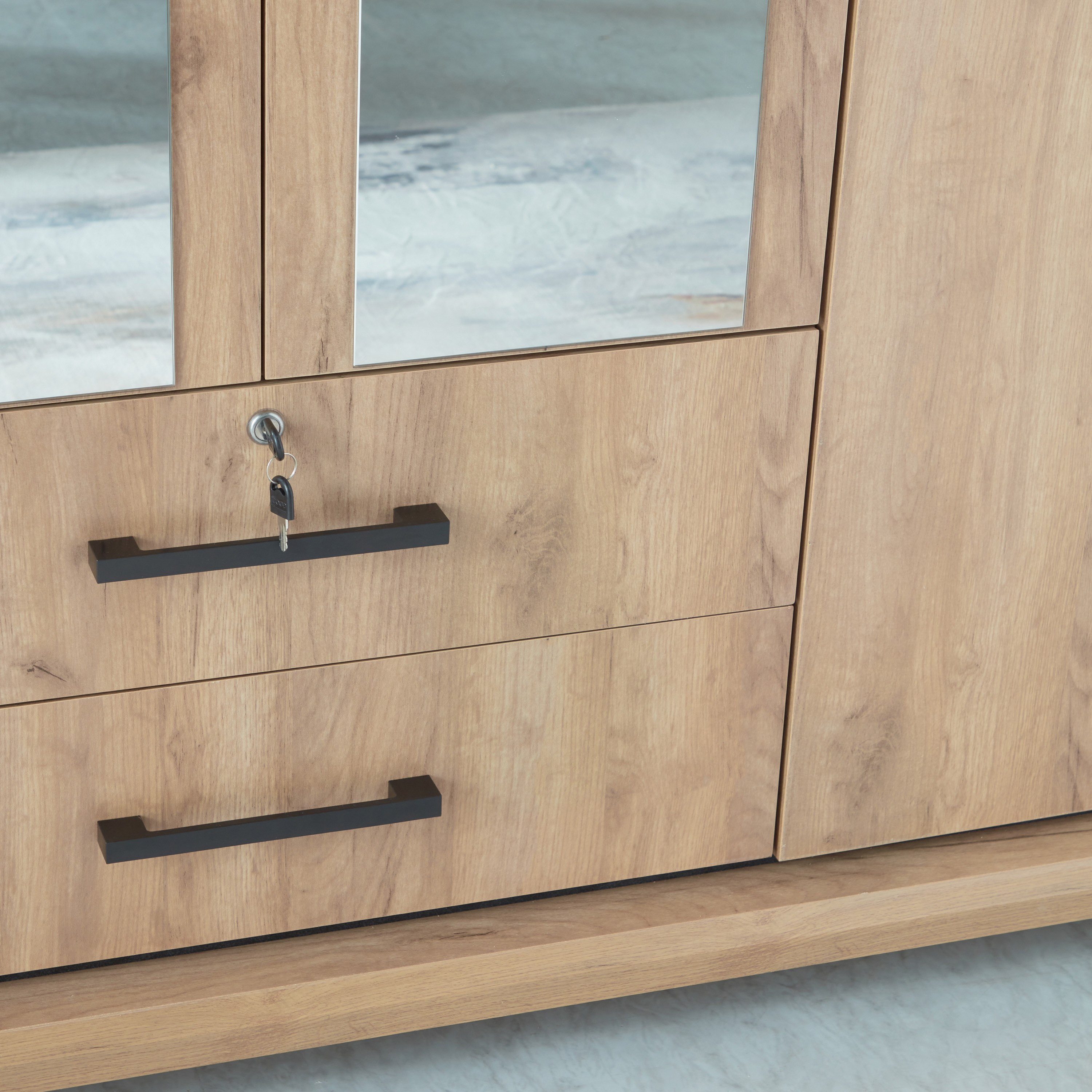 Belfort 6-Door 2-Drawer Wardrobe with 2 Mirrors and Lock-hbxfurniture-wardrobes-image-12