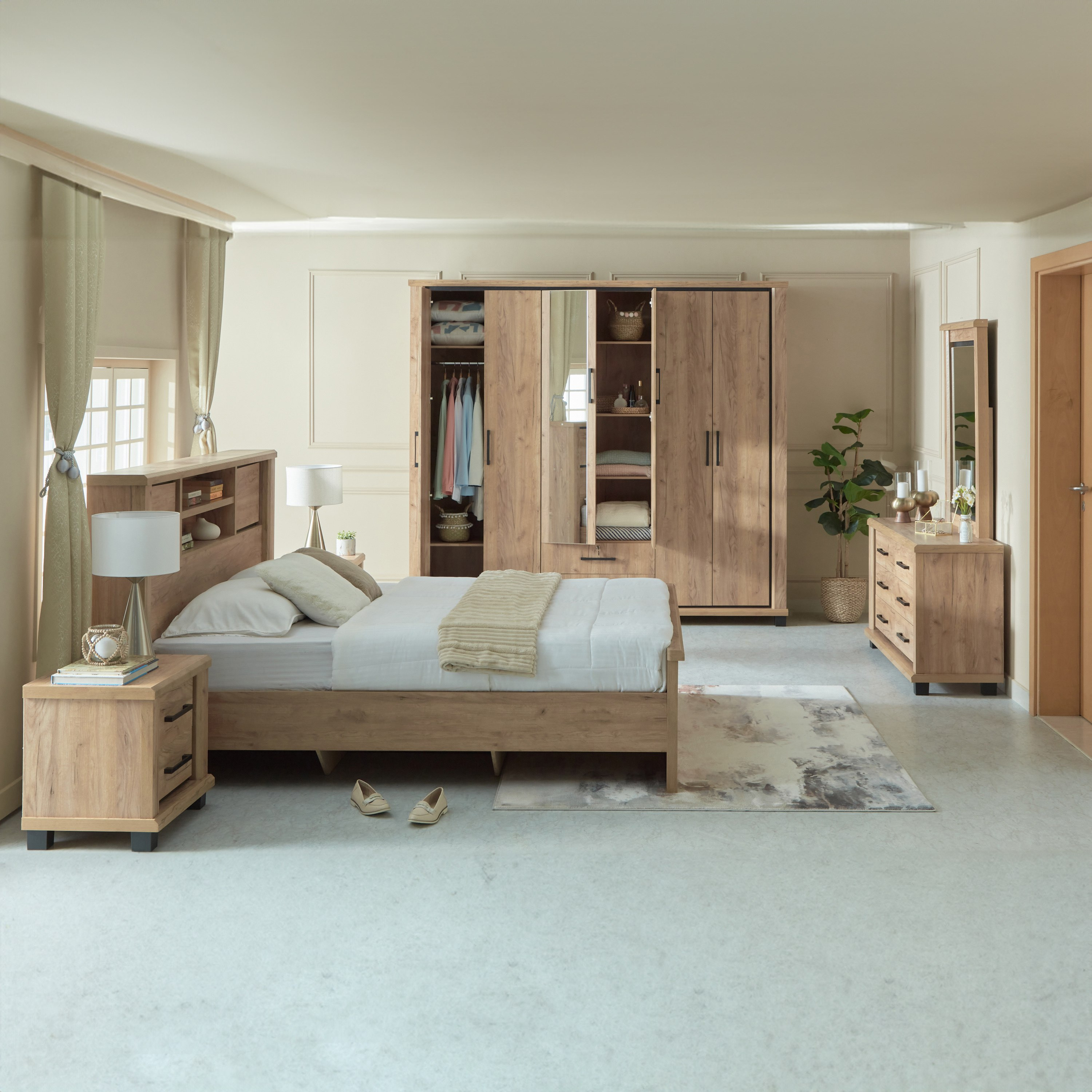 Belfort 6-Door 2-Drawer Wardrobe with 2 Mirrors and Lock-hbxfurniture-wardrobes-image-14