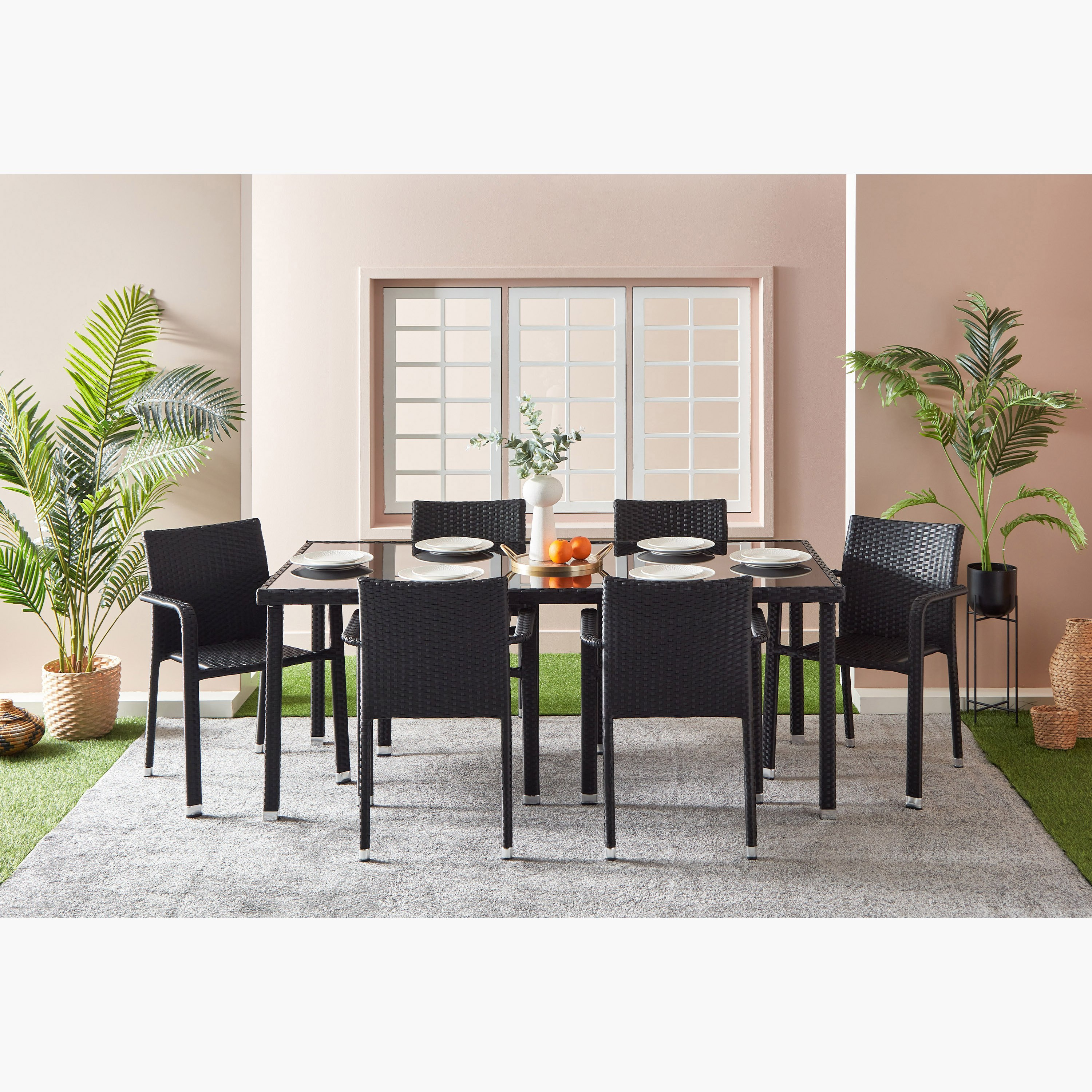 طقم سفرة 6 مقاعد للمساحات الخارجية من تورينو-hbxdiningroom-diningtablesandsets-diningtables-sixseater-image-10