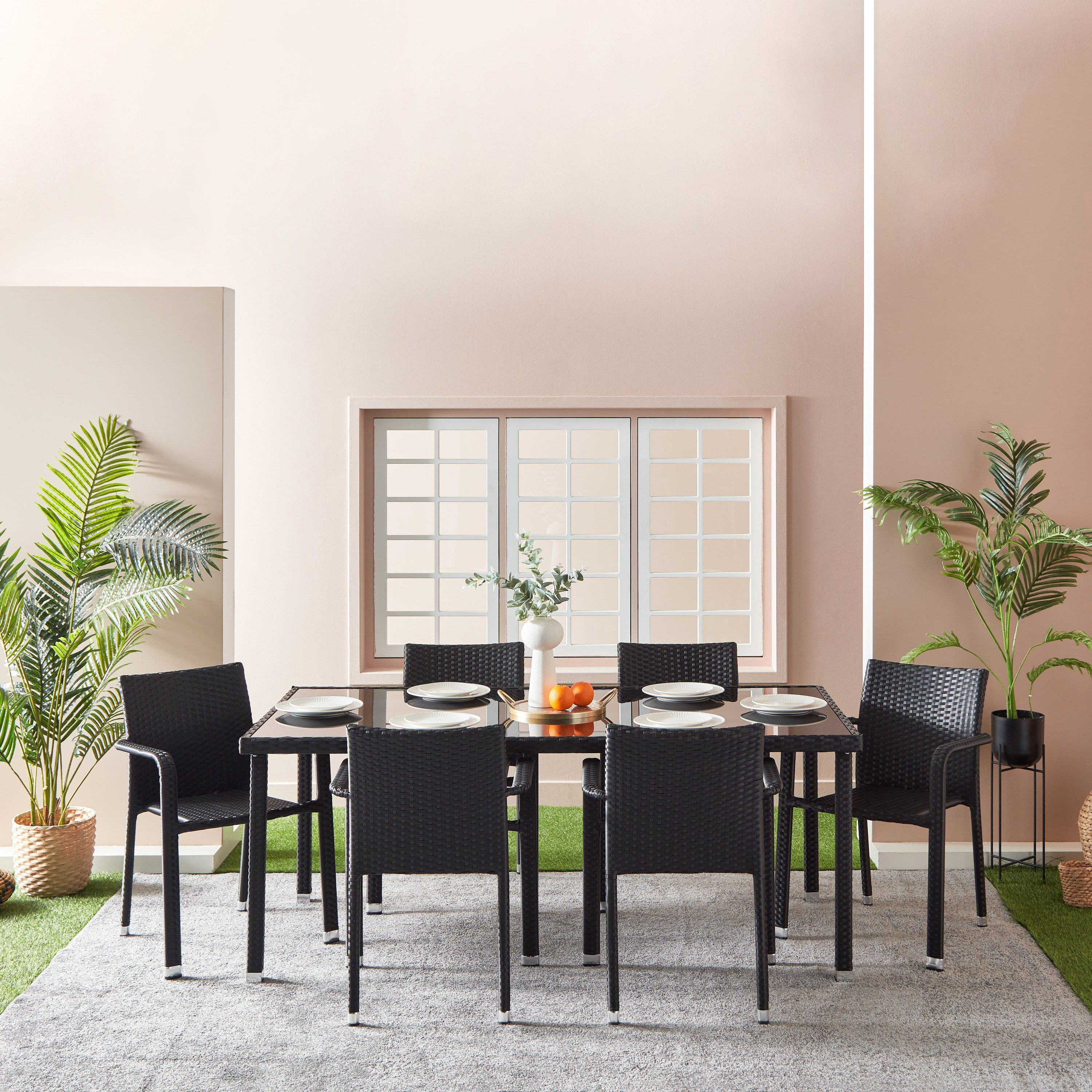 طقم سفرة 6 مقاعد للمساحات الخارجية من تورينو-hbxdiningroom-diningtablesandsets-diningtables-sixseater-image-11