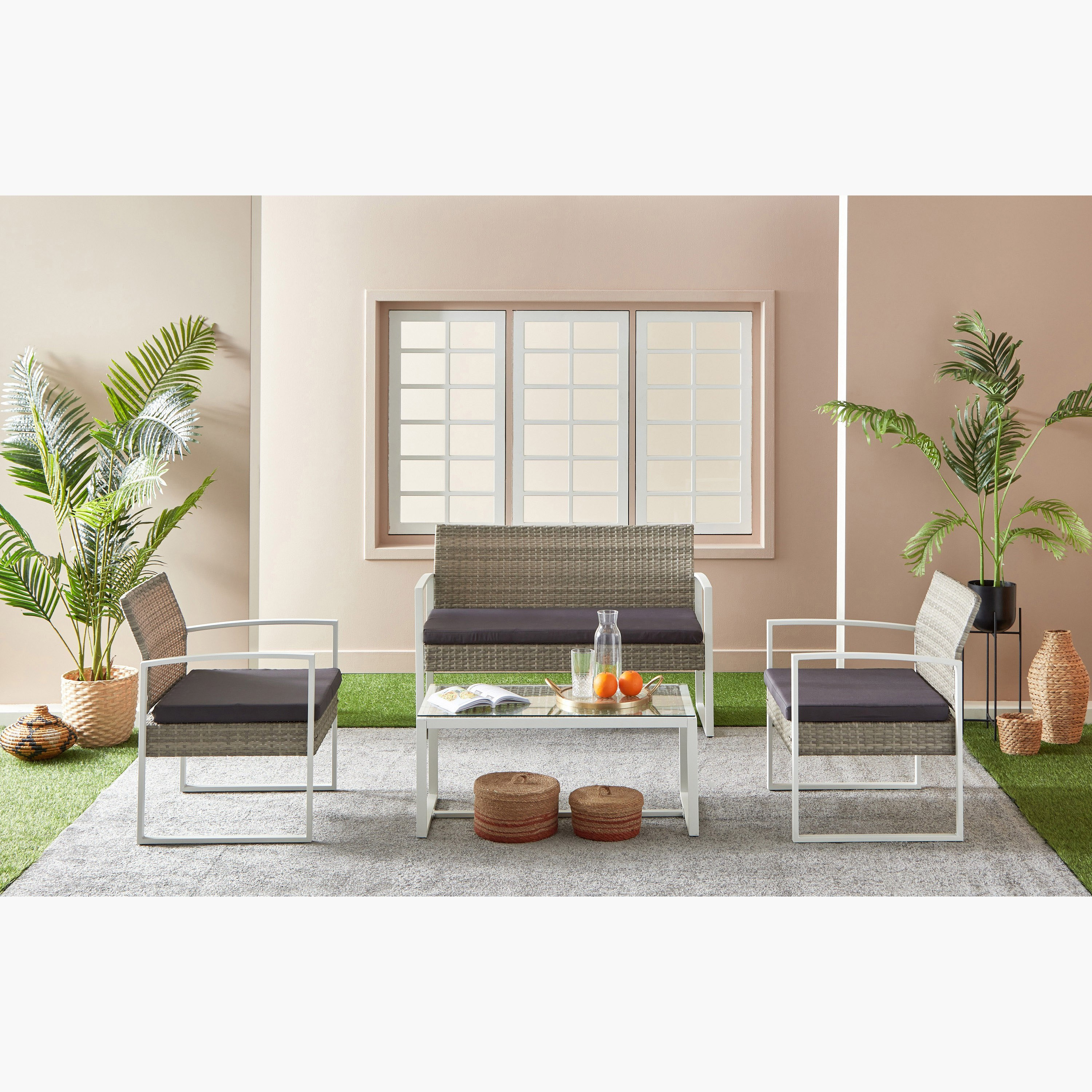 طقم طاولة قهوة 4 مقاعد للمساحات الخارجية مع وسائد من ميكونوس-hbxoutdoor-hbxoutdoorfurniture-sofasets-image-14