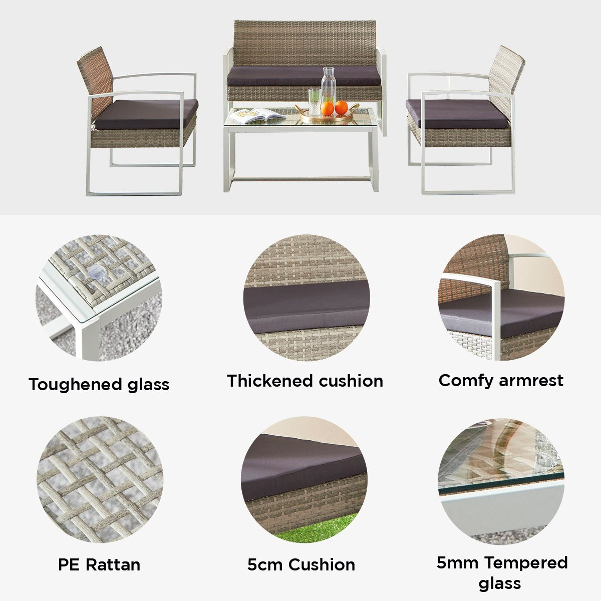 طقم طاولة قهوة 4 مقاعد للمساحات الخارجية مع وسائد من ميكونوس-hbxoutdoor-hbxoutdoorfurniture-sofasets-image-6