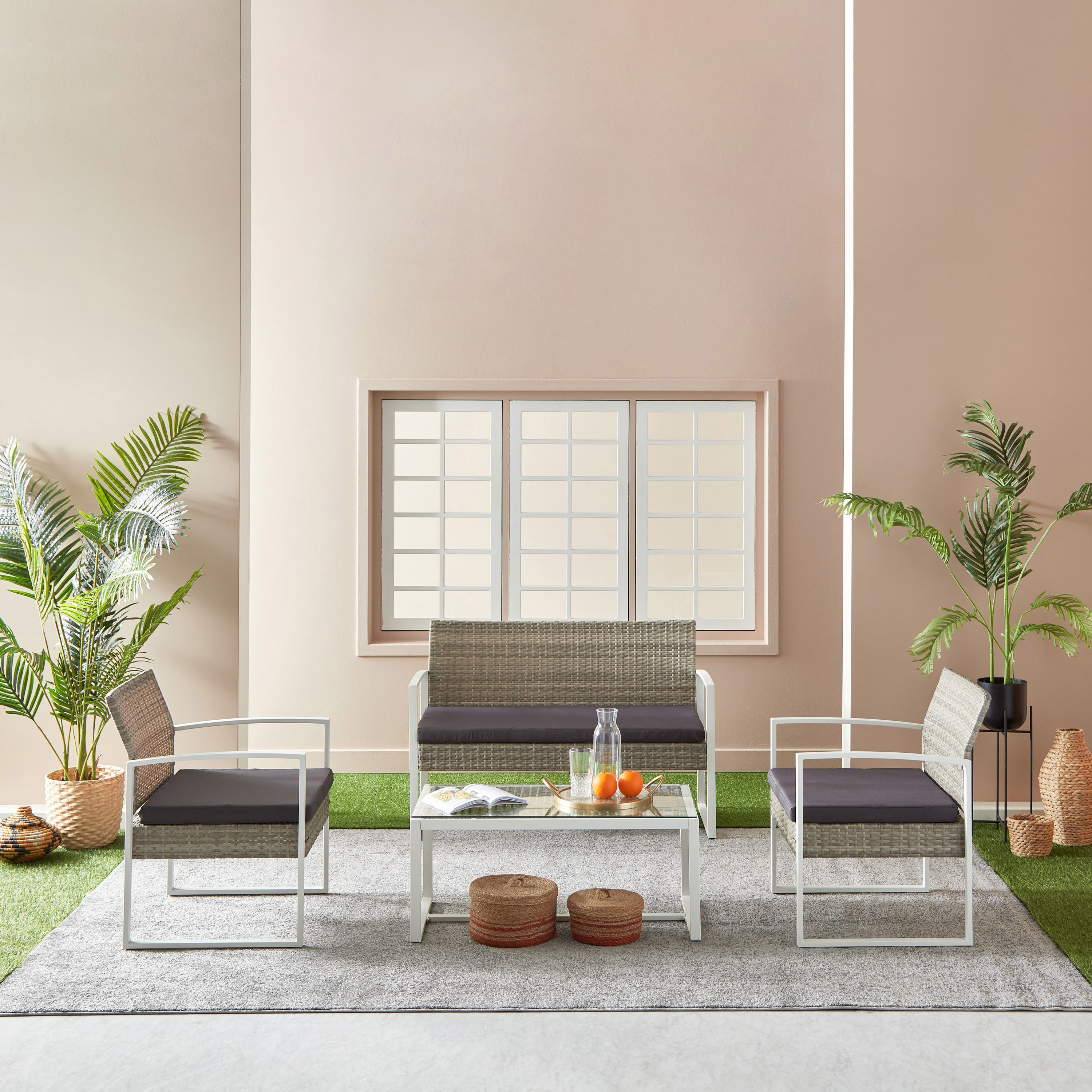 طقم طاولة قهوة 4 مقاعد للمساحات الخارجية مع وسائد من ميكونوس-hbxoutdoor-hbxoutdoorfurniture-sofasets-image-13