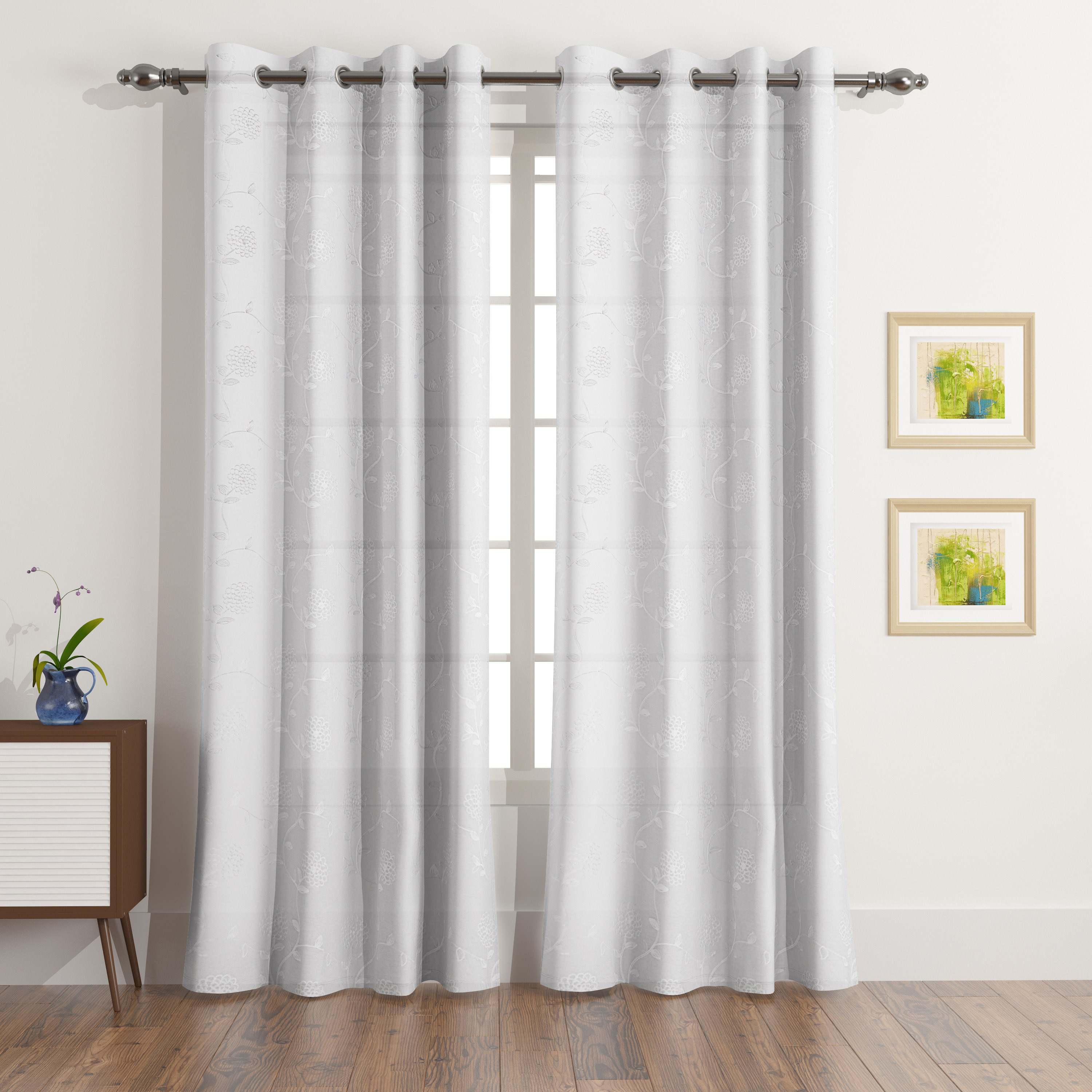 طقم ستائر شفافة بارزة الملمس طويلة جدًا من قطعتين من براكستون آرا ريزا - 140x300 سم-hbxhomeware-hbxdecorandfurnishings-image-1
