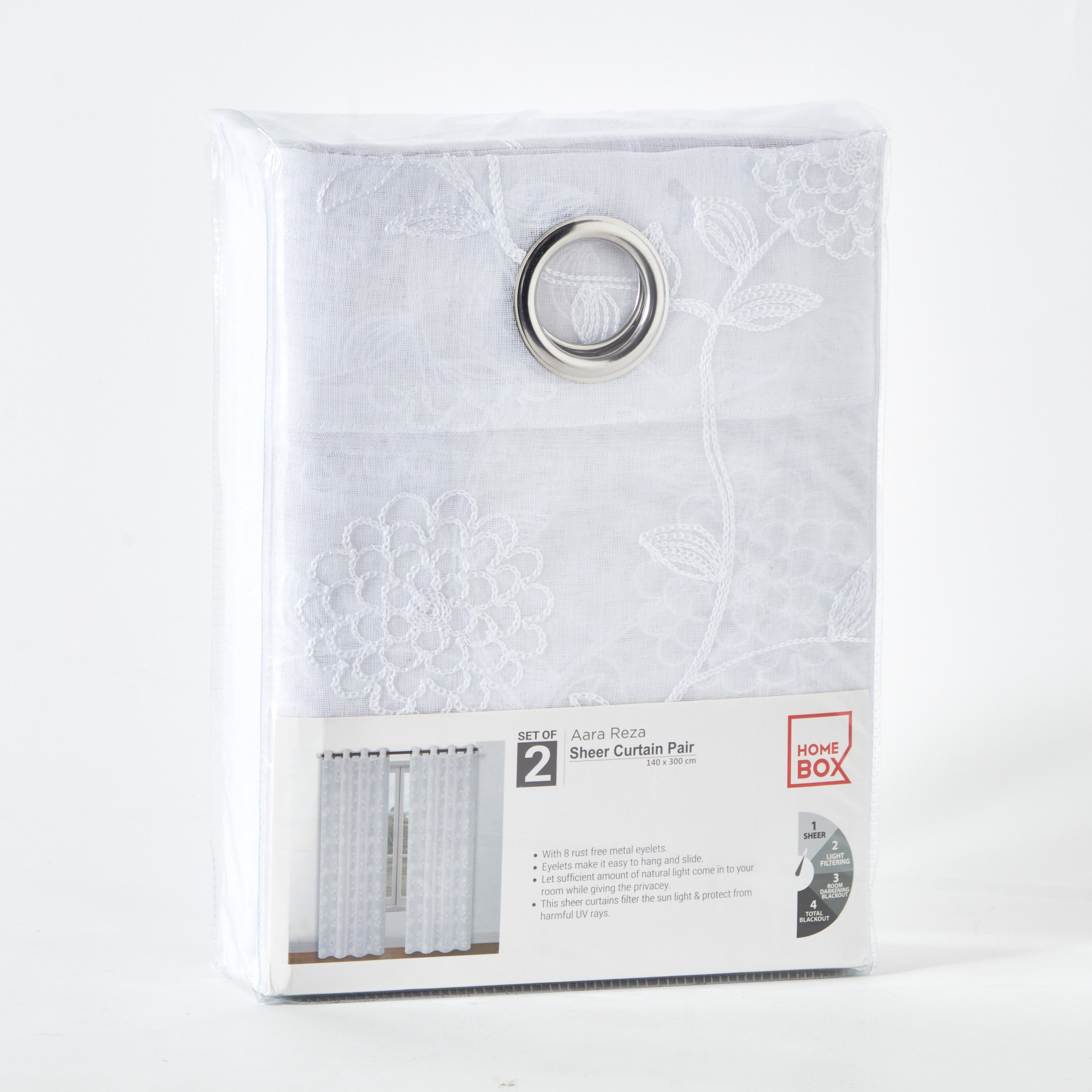 طقم ستائر شفافة بارزة الملمس طويلة جدًا من قطعتين من براكستون آرا ريزا - 140x300 سم-hbxhomeware-hbxdecorandfurnishings-image-4