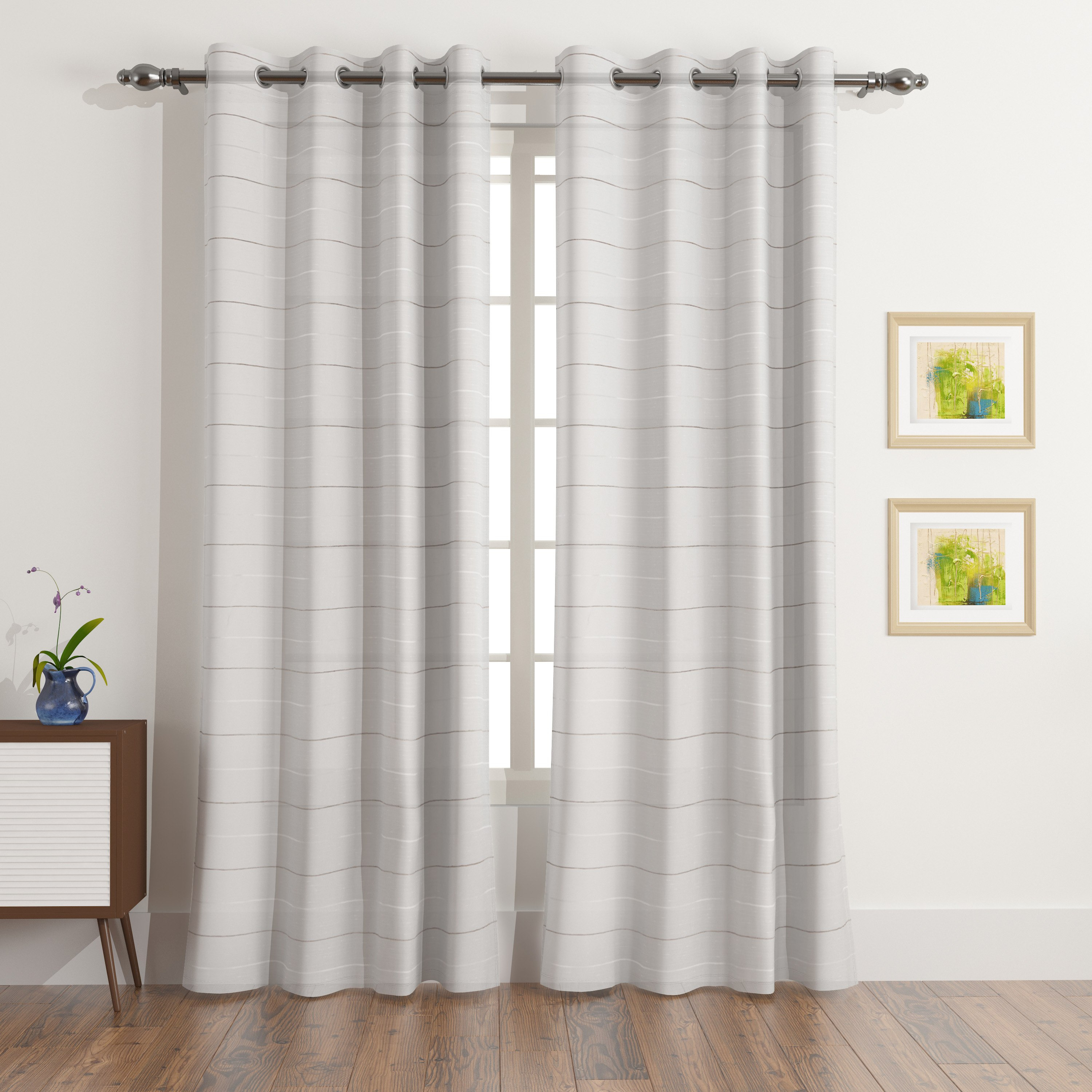 طقم ستائر شفافة بارزة الملمس طويلة جدًا قطعتين ريتا من نوردك - 140x300 سم-hbxhomeware-hbxdecorandfurnishings-image-1