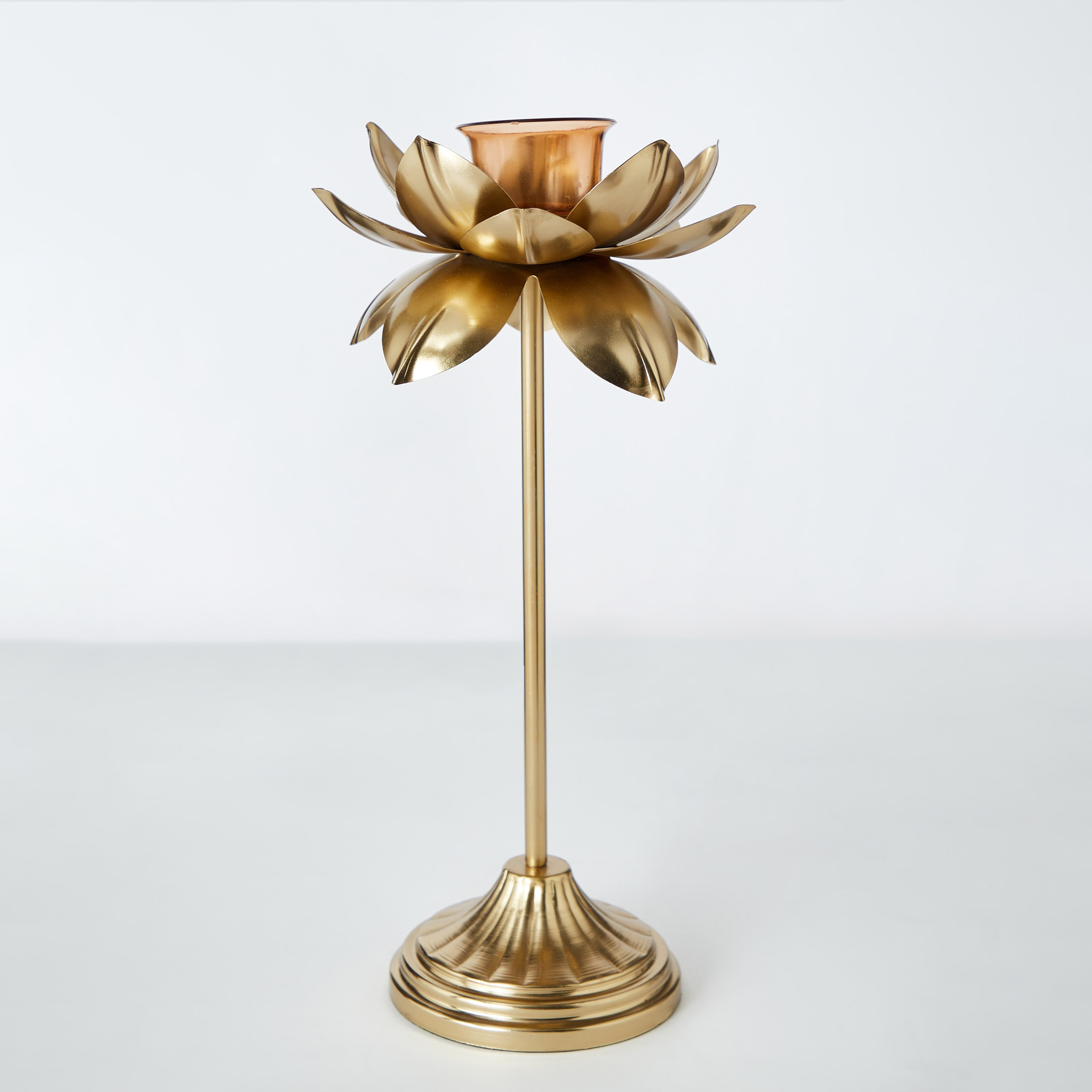 حامل شموع صغيرة معدن بشكل لوتس من كيرا - قطعتين-hbxlivingroom-decorandaccessories-candleholders-image-7