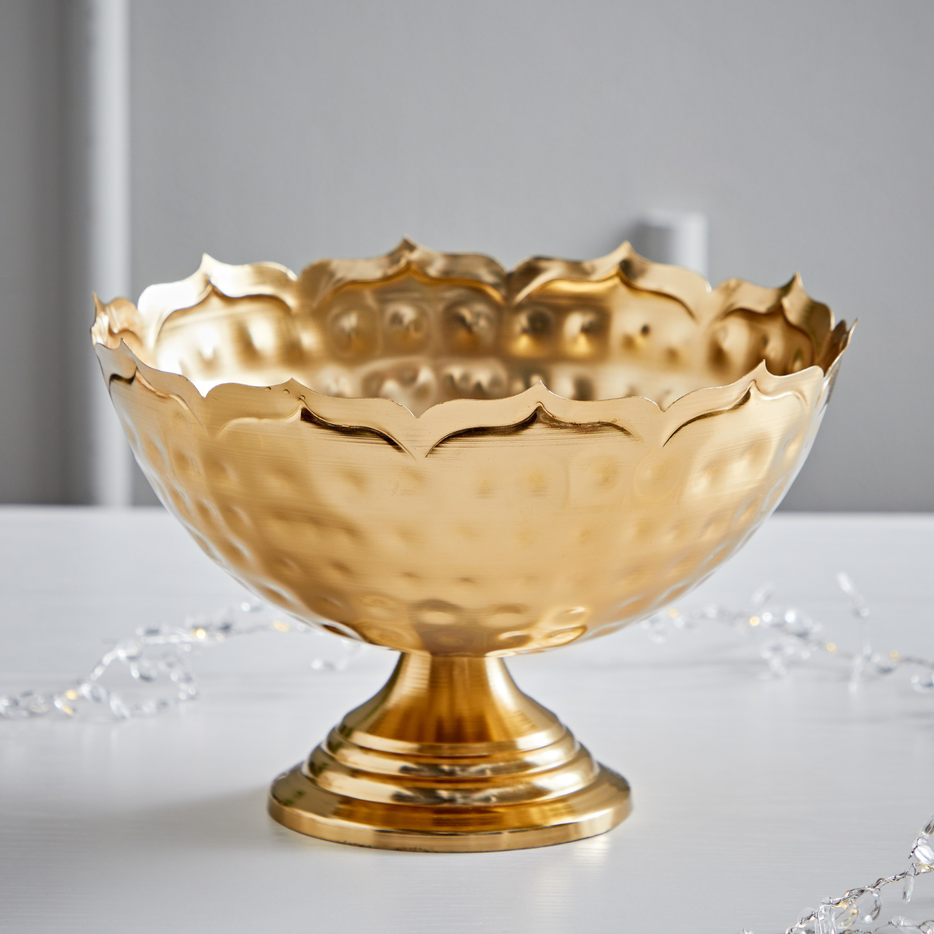 Kyra Metal Hammered Decorative Bowl - 27.4x27x17 cm-hbxdecorandfurnishings-homeaccessories-bowls-image-2