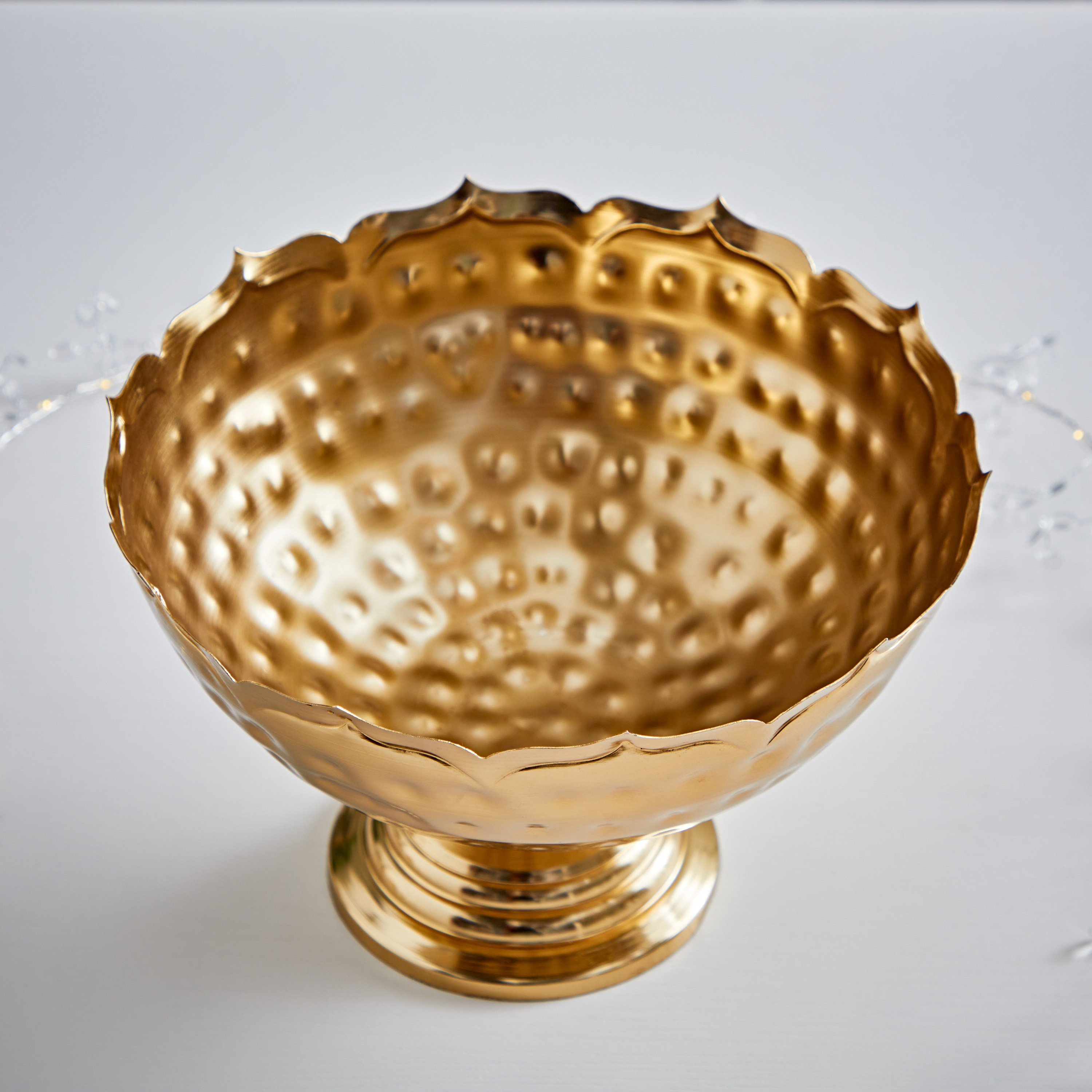 Kyra Metal Hammered Decorative Bowl - 27.4x27x17 cm-hbxdecorandfurnishings-homeaccessories-bowls-image-3