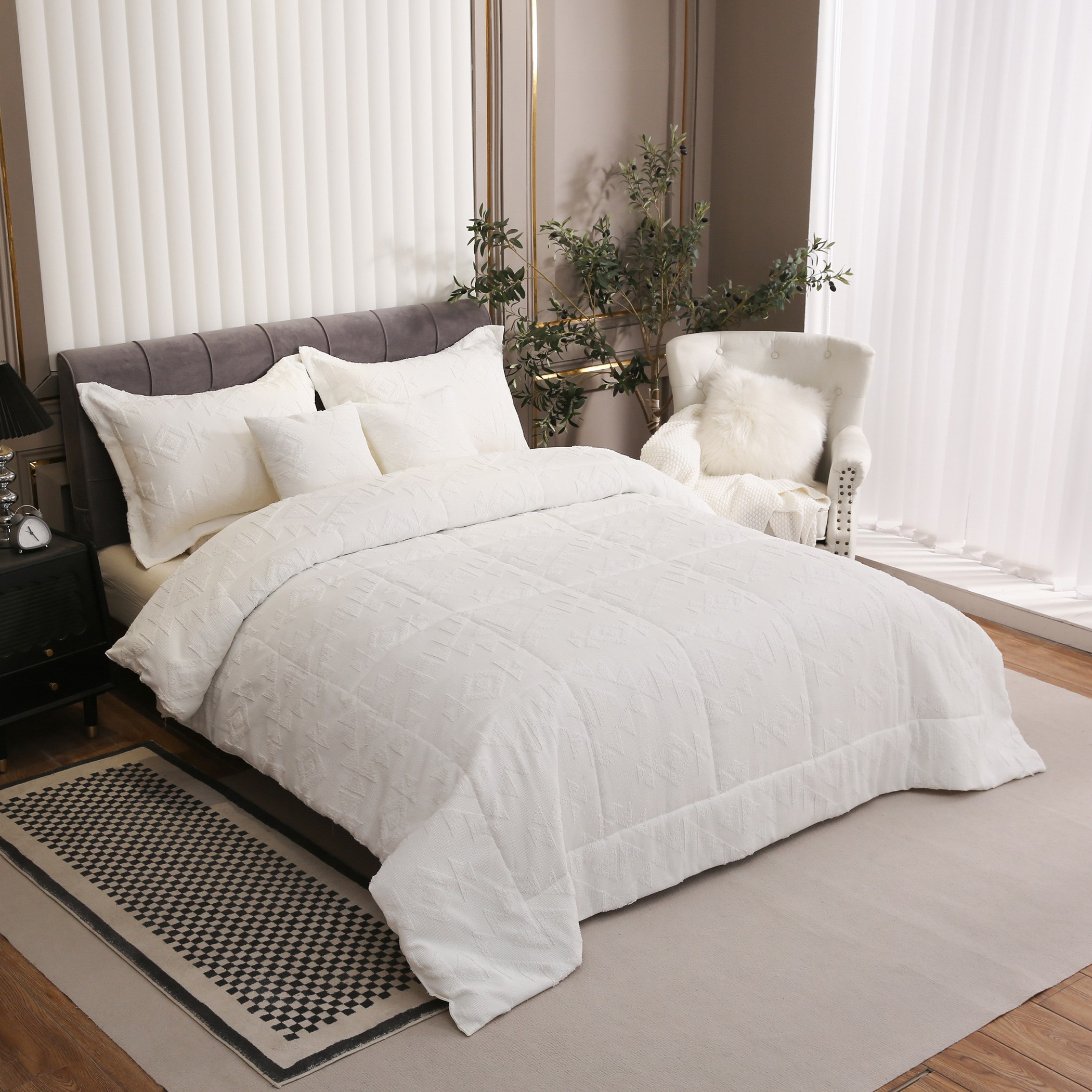 طقم لحاف كينج جاكارد 5 قطع من قونية - 220x240 سم-hbxhomeware-hbxdecorandfurnishings-image-1
