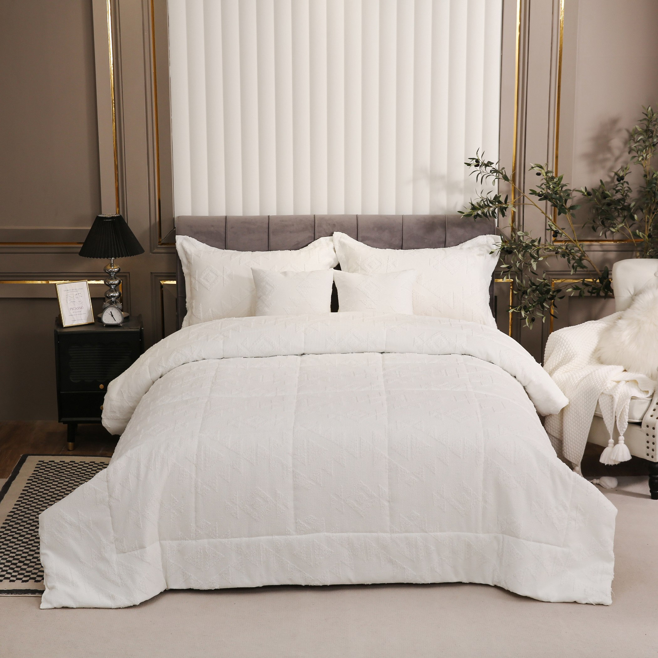 طقم لحاف كينج جاكارد 5 قطع من قونية - 220x240 سم-hbxhomeware-hbxdecorandfurnishings-image-2