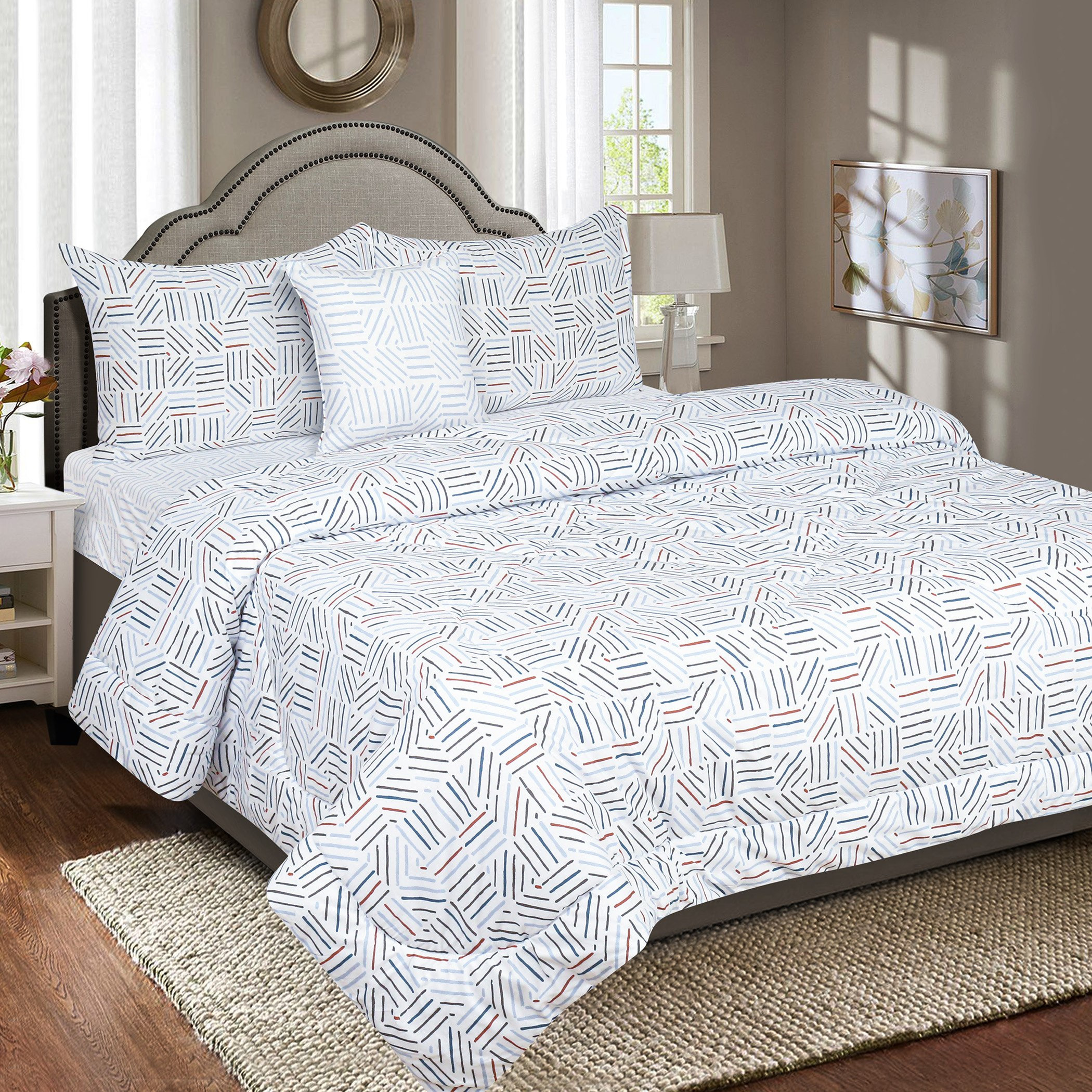 طقم لحاف قطن مزدوج 5 قطع بطبعات سيناكي من ماديسون- 160x220 سم-hbxkidsandyouth-beddingandfurnishings-comfortersets-image-1