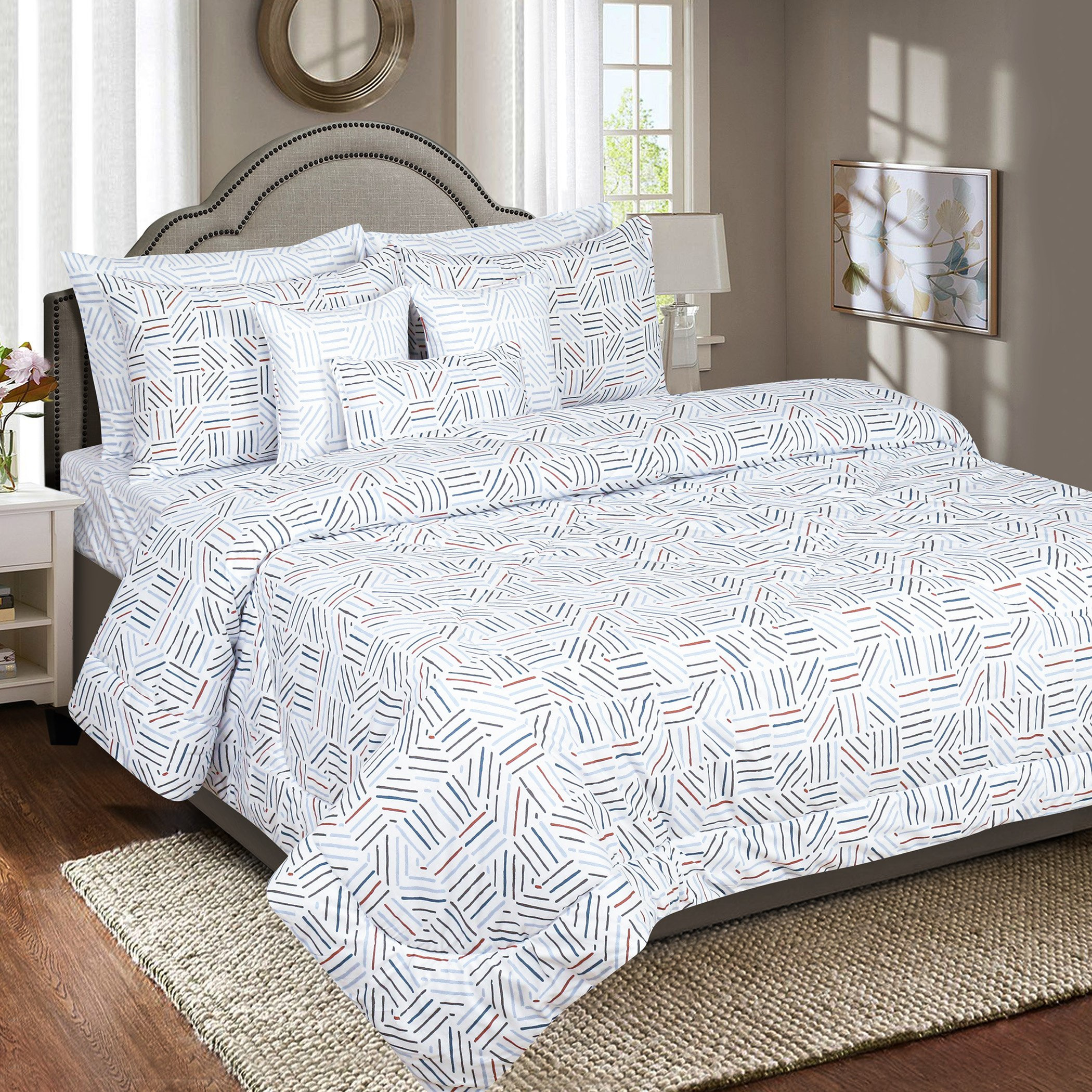 Madison Senaki 9-Piece Super King Printed Comforter Set - 240x240 cm-hbxhomeware-hbxdecorandfurnishings-image-1