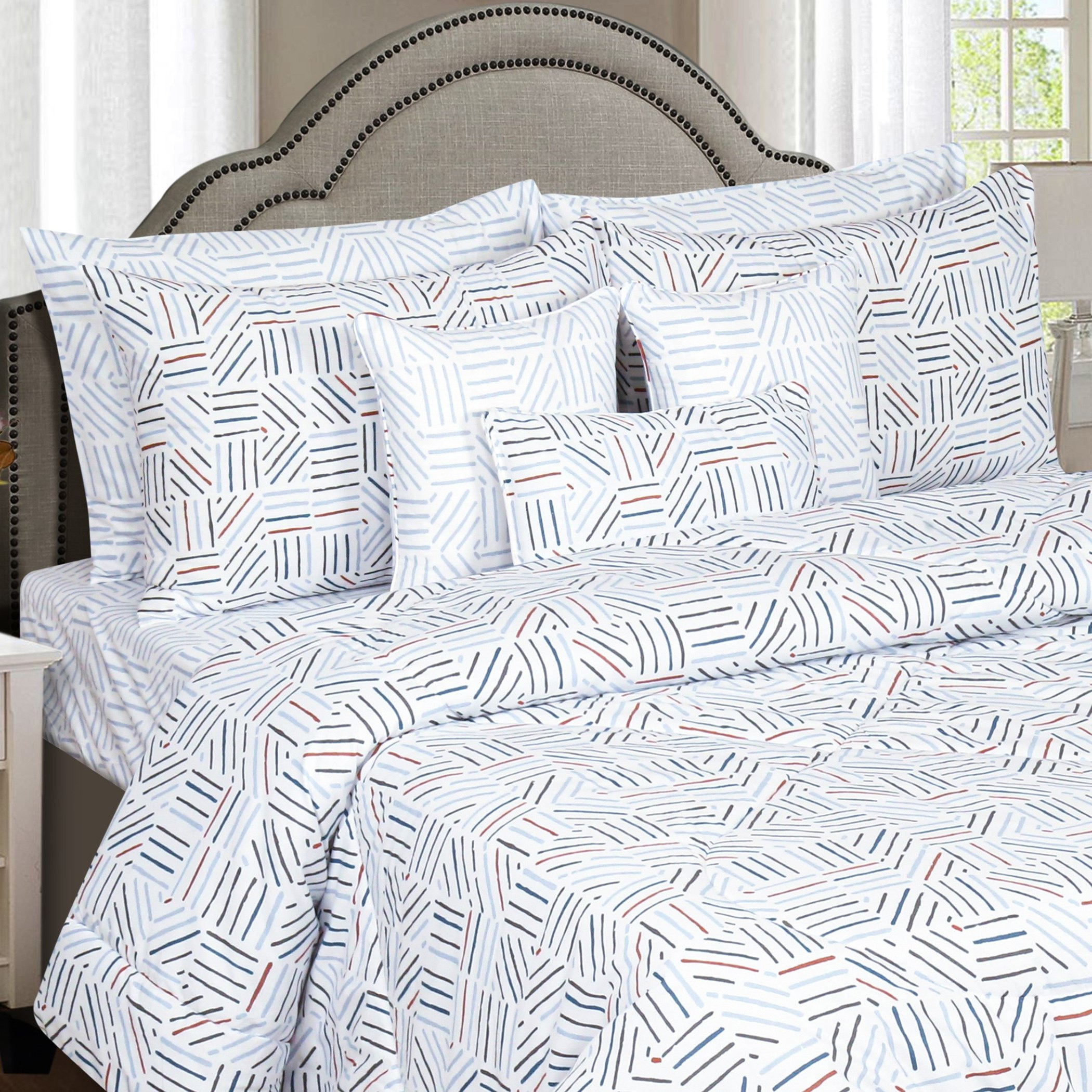 Madison Senaki 9-Piece Super King Printed Comforter Set - 240x240 cm-hbxhomeware-hbxdecorandfurnishings-image-2