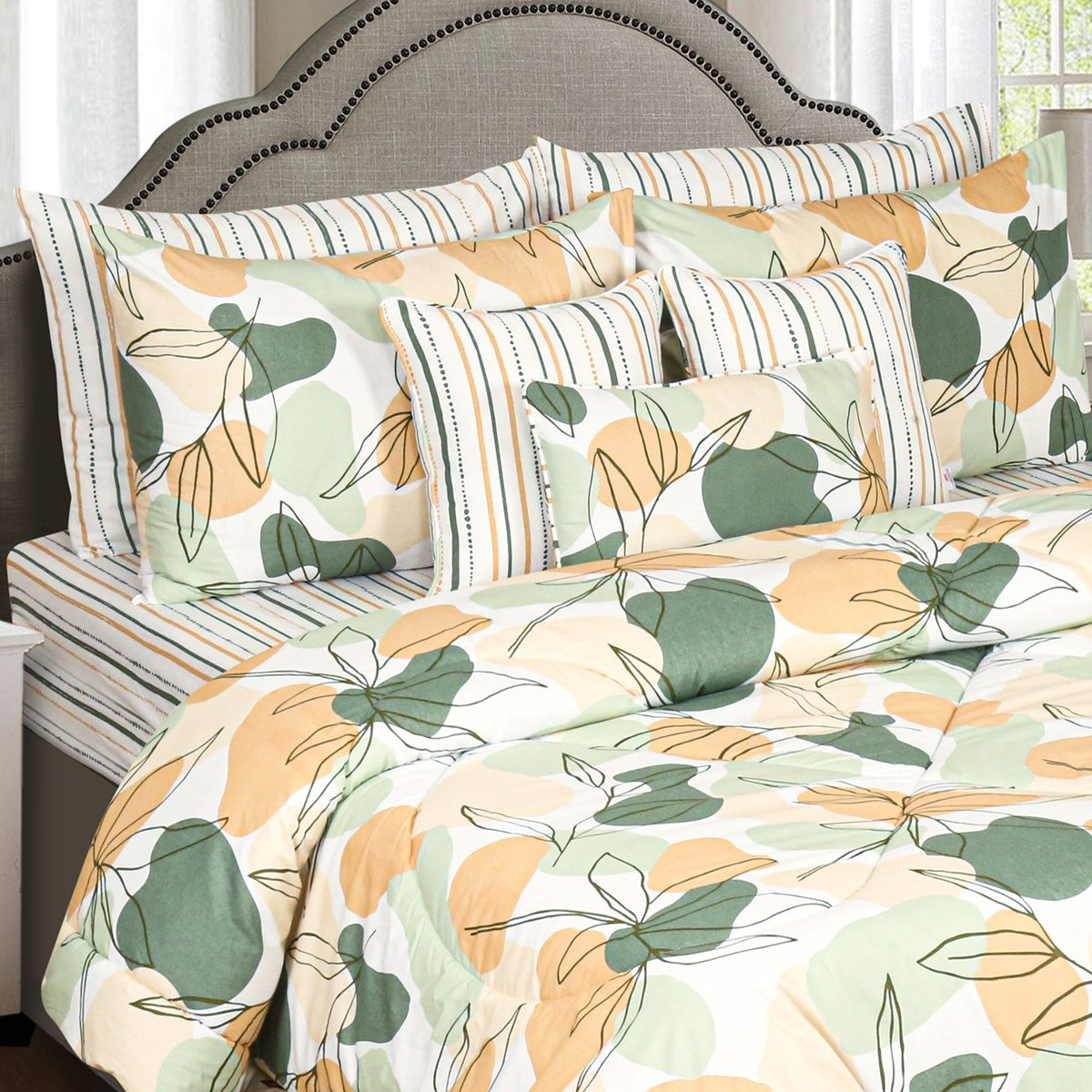 طقم لحاف بايب سوبر كينج قطن 144 خيط بطبعات 9 قطع أوني من ماديسون - 240x240 سم-PROMO_HB_AE_B1G1_250925-image-2