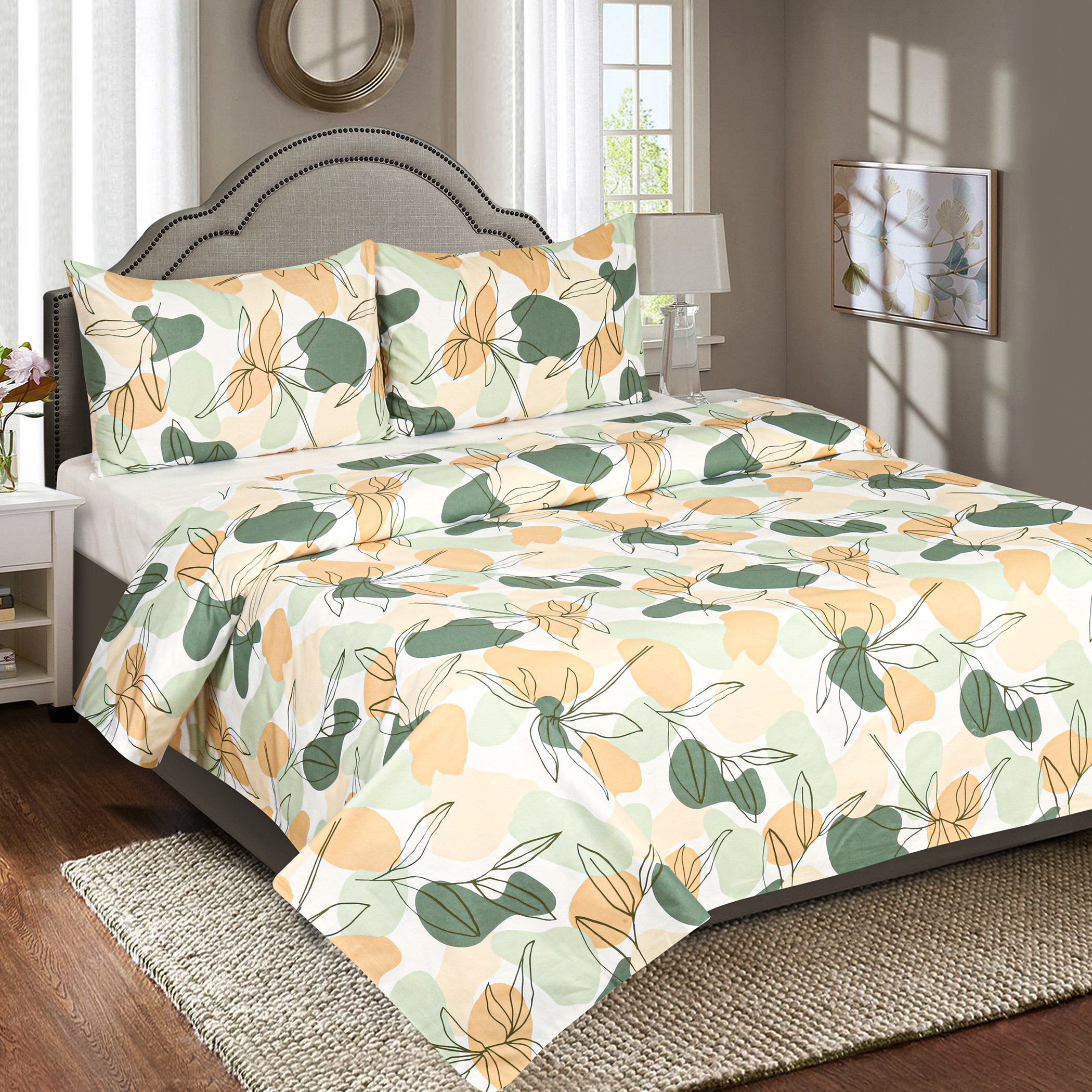 طقم غطاء لحاف كينج قطن بطبعات 3 قطع أوني من ماديسون - 220x220 سم-hbxhomeware-hbxdecorandfurnishings-image-1