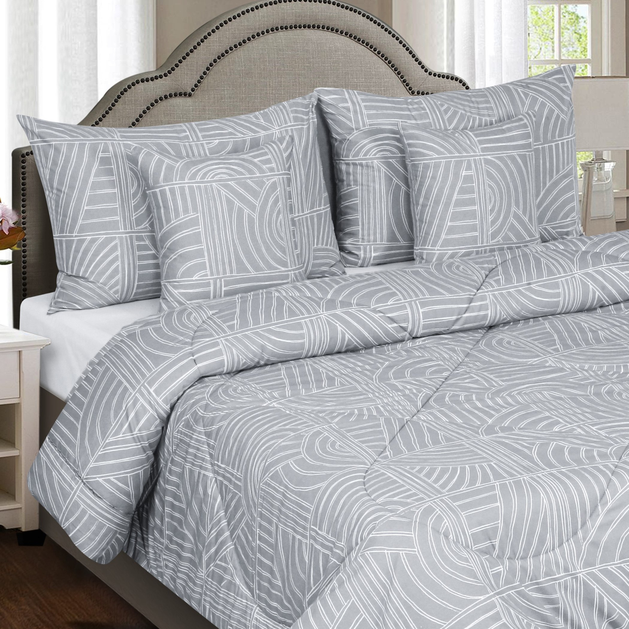 Aurora Telavi 5-Piece King Printed 124TC Cotton Comforter Set - 220x240 cm-hbxhomeware-hbxdecorandfurnishings-image-2