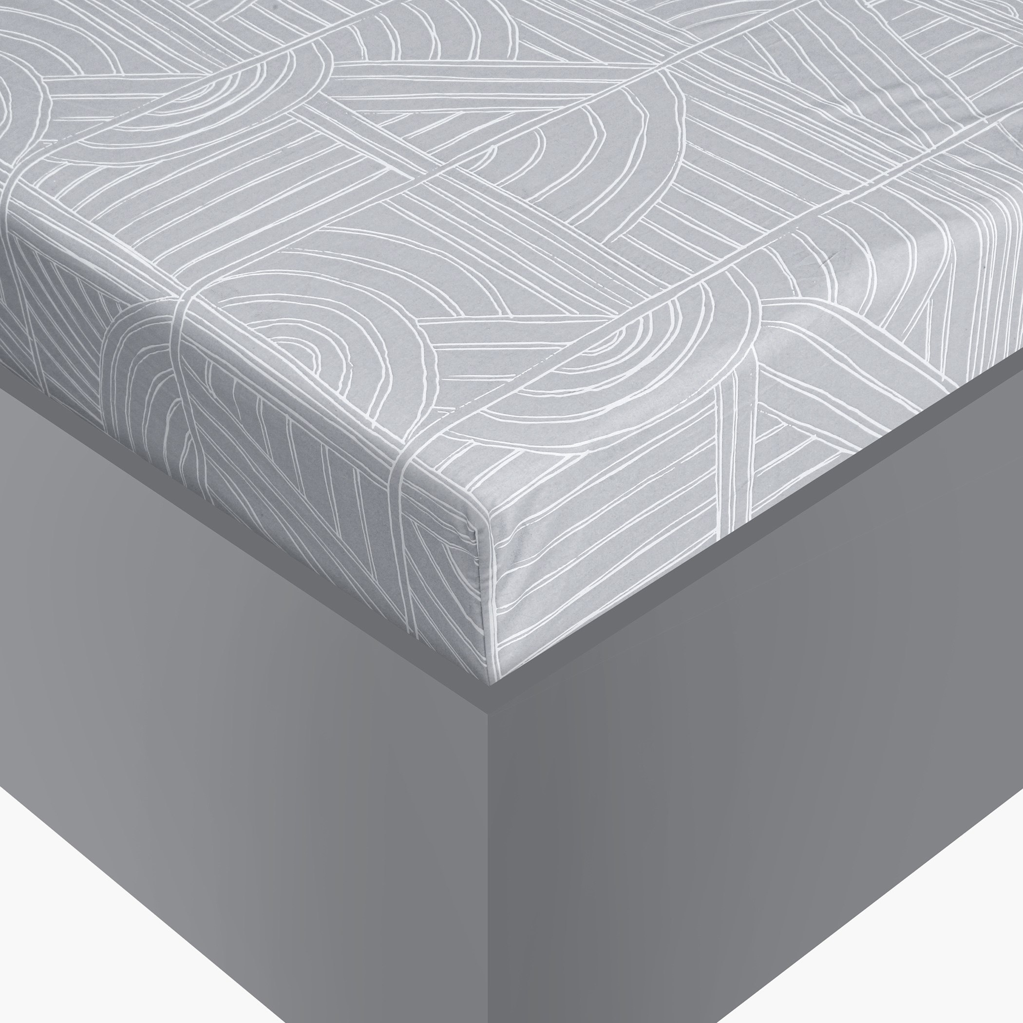 شرشف مطاطي مزدوج قطن 124 خيط بطبعات تيلافي من أورورا - 120x200+25 سم-hbxhomeware-hbxbedroom-image-2