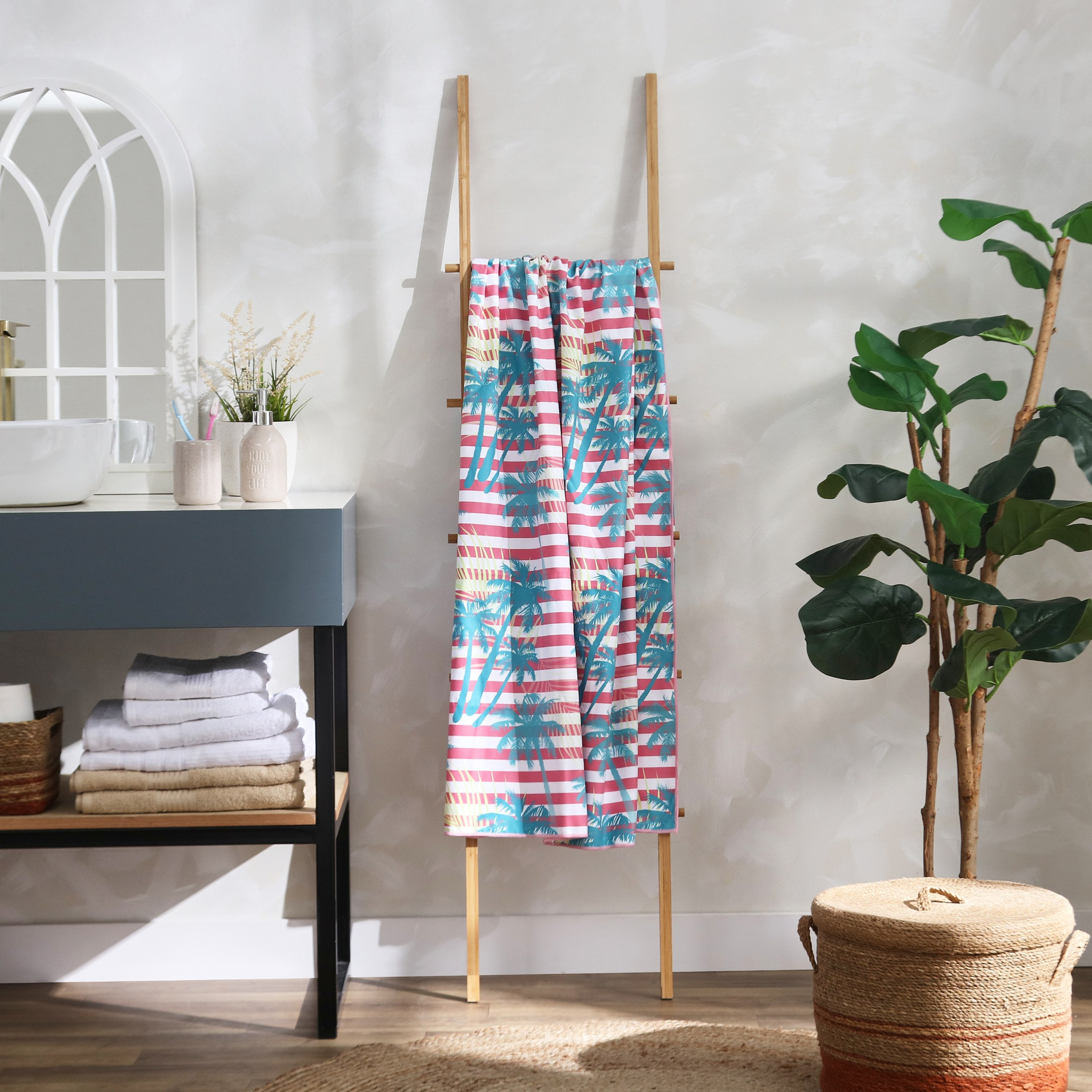 منشفة شاطئ بطبعات رقمية خالية من بالم - 110x170 سم-hbxbathroom-bathroomtextiles-image-6
