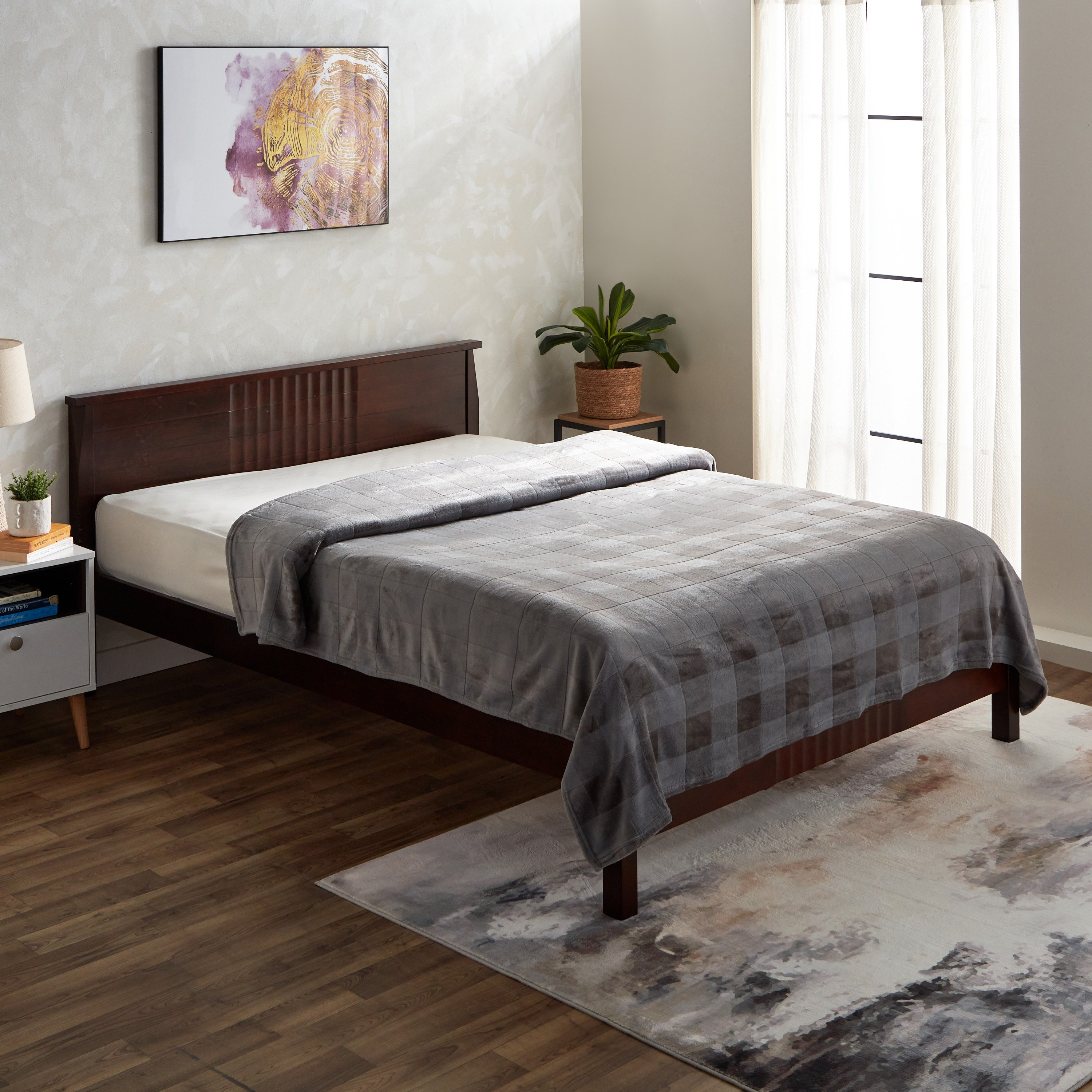 بطانية كوين كاروهات طبقة واحدة من ليور - 200x220 سم-hbxhomeware-hbxbedroom-image-1