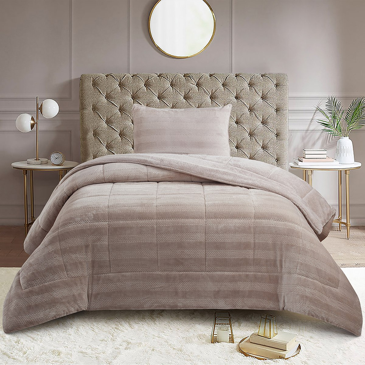 طقم لحاف كينج فلانيل منسوج قطعتين من برن - 150x220 سم-hbxkidsandyouth-beddingandfurnishings-comfortersets-image-2