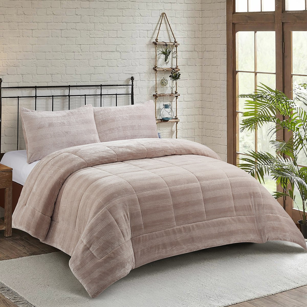 طقم لحاف كينج فلانيل منسوج 3 قطع من برن - 220x240 سم-hbxhomeware-hbxdecorandfurnishings-image-1
