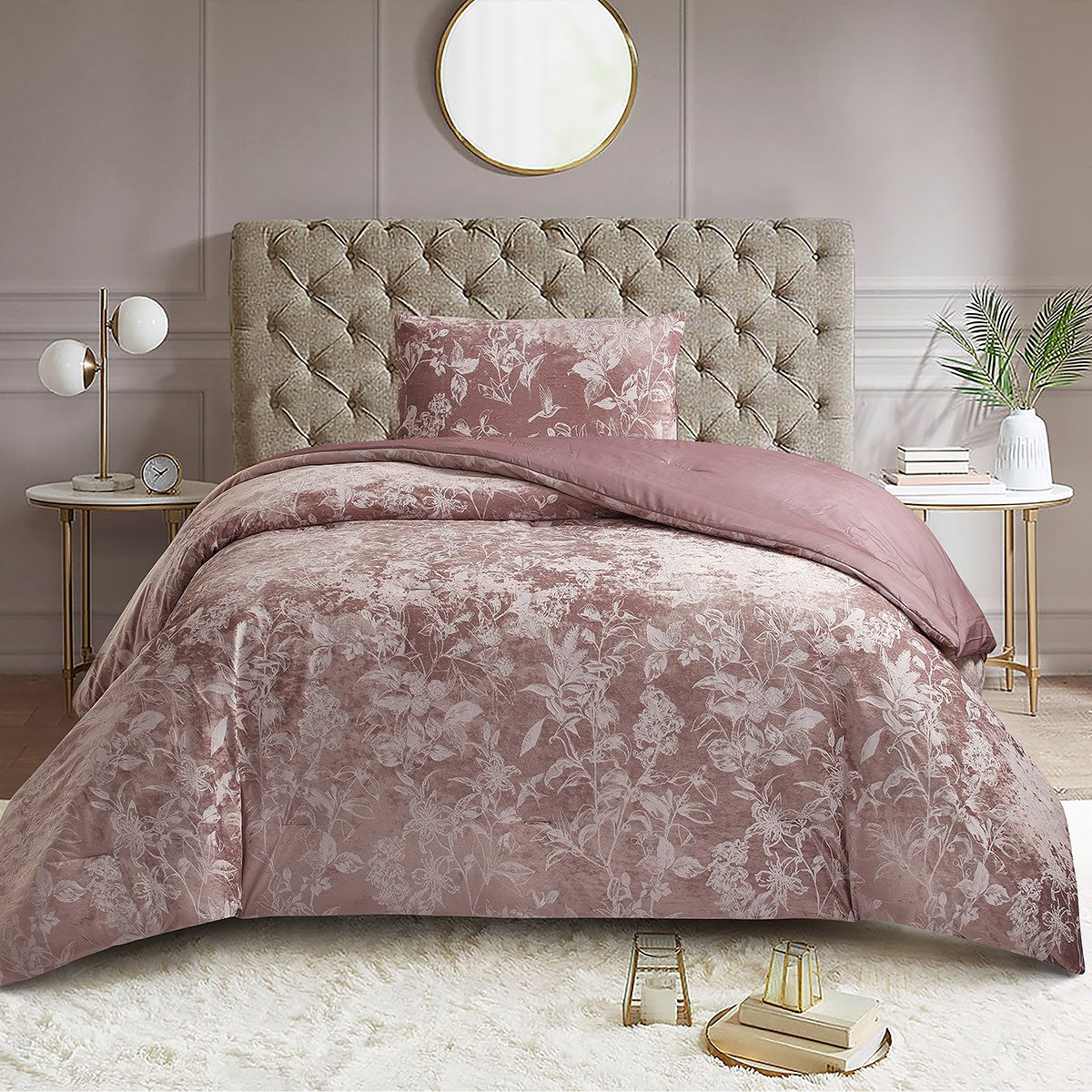 طقم لحاف مزدوج مخمل منقوش قطعتين من نيفيس - 160x220 سم-hbxkidsandyouth-beddingandfurnishings-comfortersets-image-2