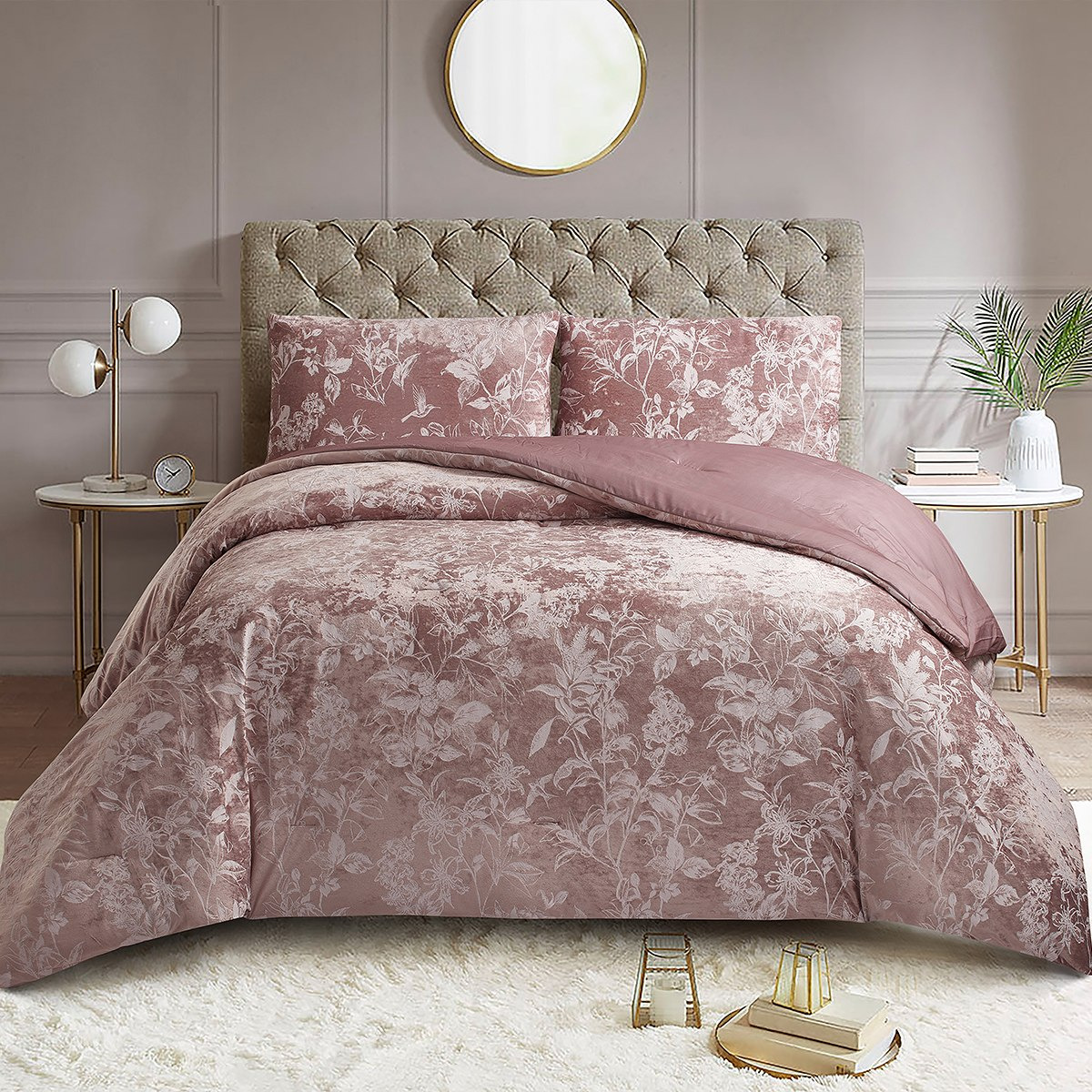 طقم لحاف كينج مخملي منقوش 3 قطع من نيفيس - 220x240 سم-hbxhomeware-hbxdecorandfurnishings-image-2