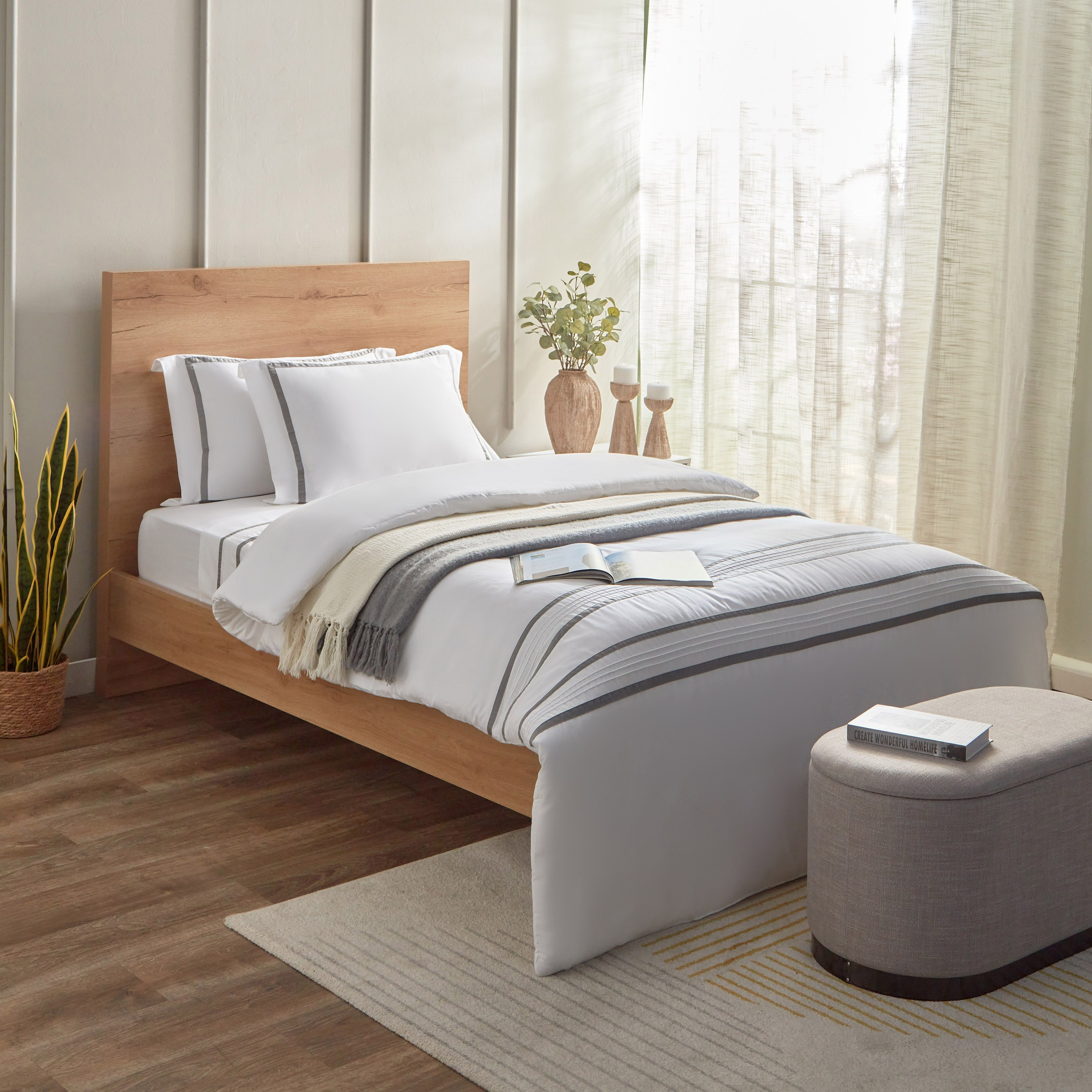 طقم لحاف قطن توين مخطط 3 قطع من جراندي أفيسبليشز وايت هيفن فول - 160x220 سم-hbxkidsandyouth-beddingandfurnishings-comfortersets-image-6