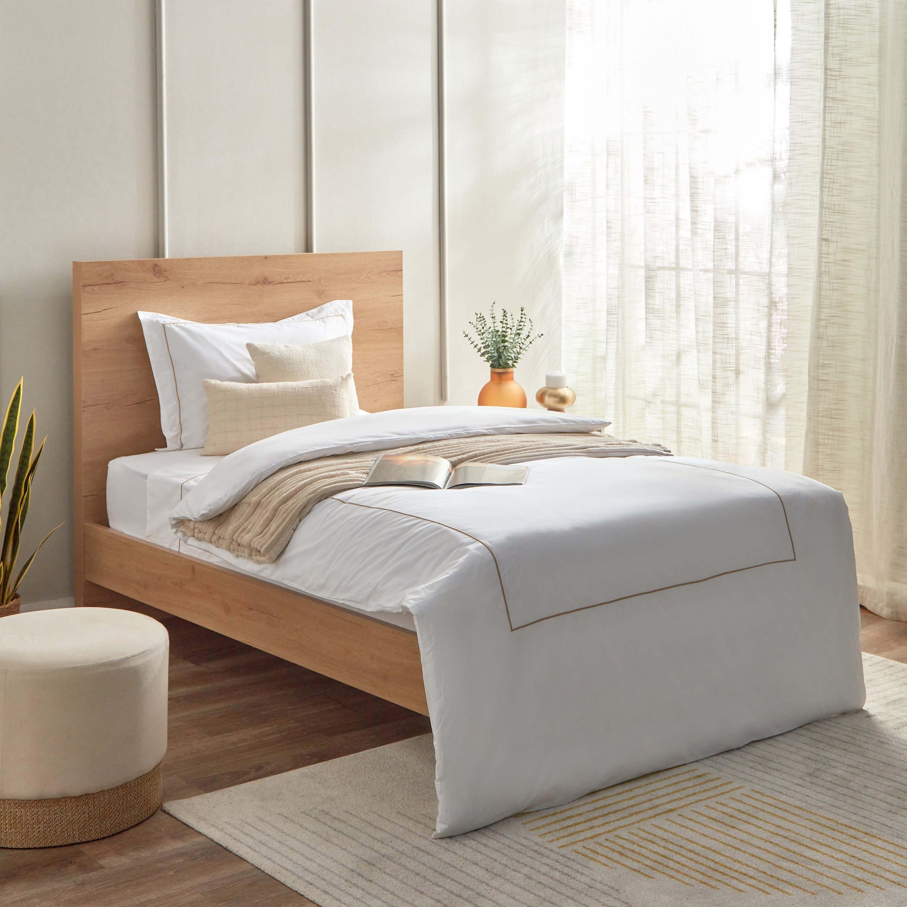طقم غطاء لحاف قطن توين قطعتين بحواف دانتيل فاري من وايت هافن - 150x220 سم-hbxhomeware-hbxdecorandfurnishings-image-6