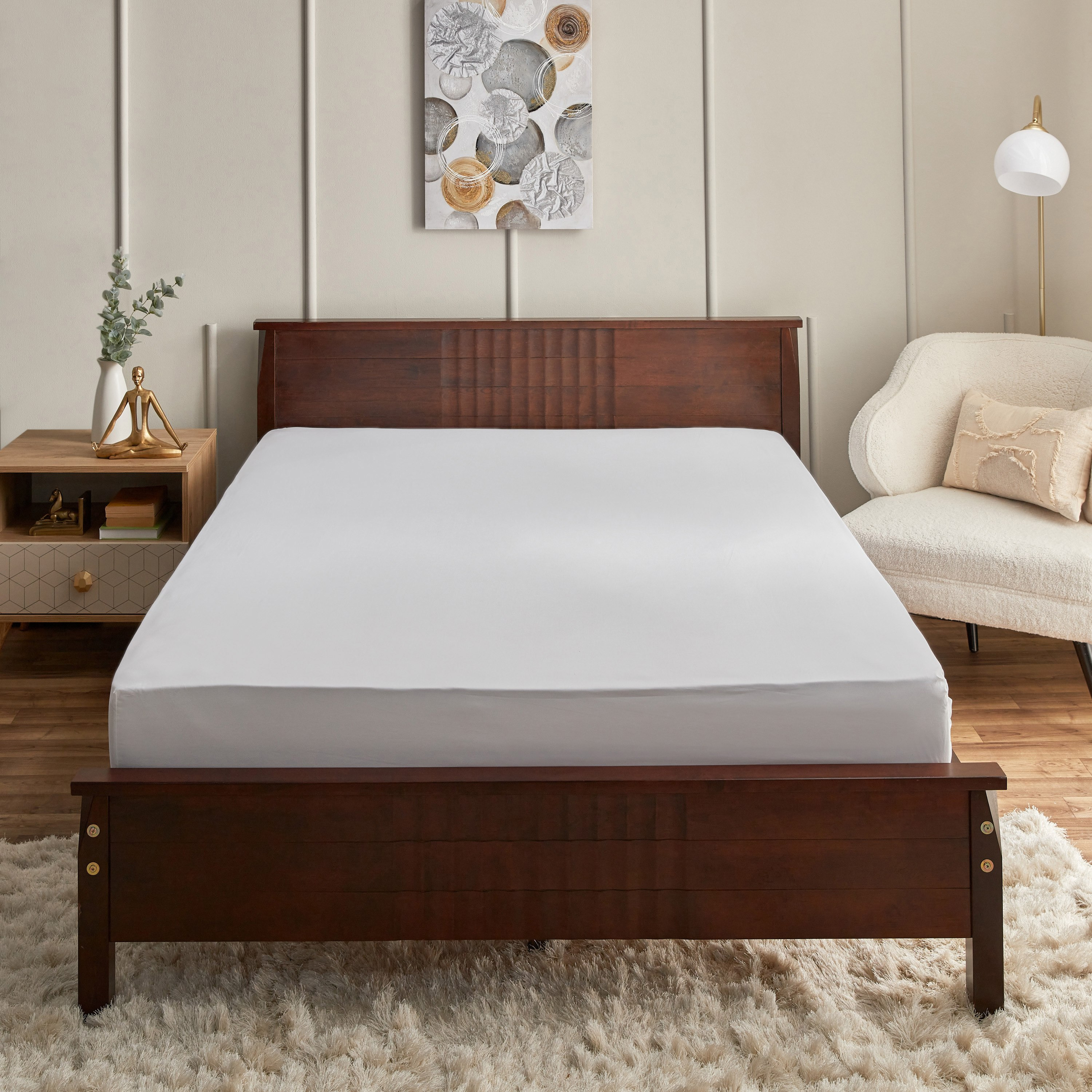 White Haven Geta 200TC Percale  Cotton Queen Fitted Sheet - 150x200+33 cm-hbxhomeware-hbxbedroom-image-2