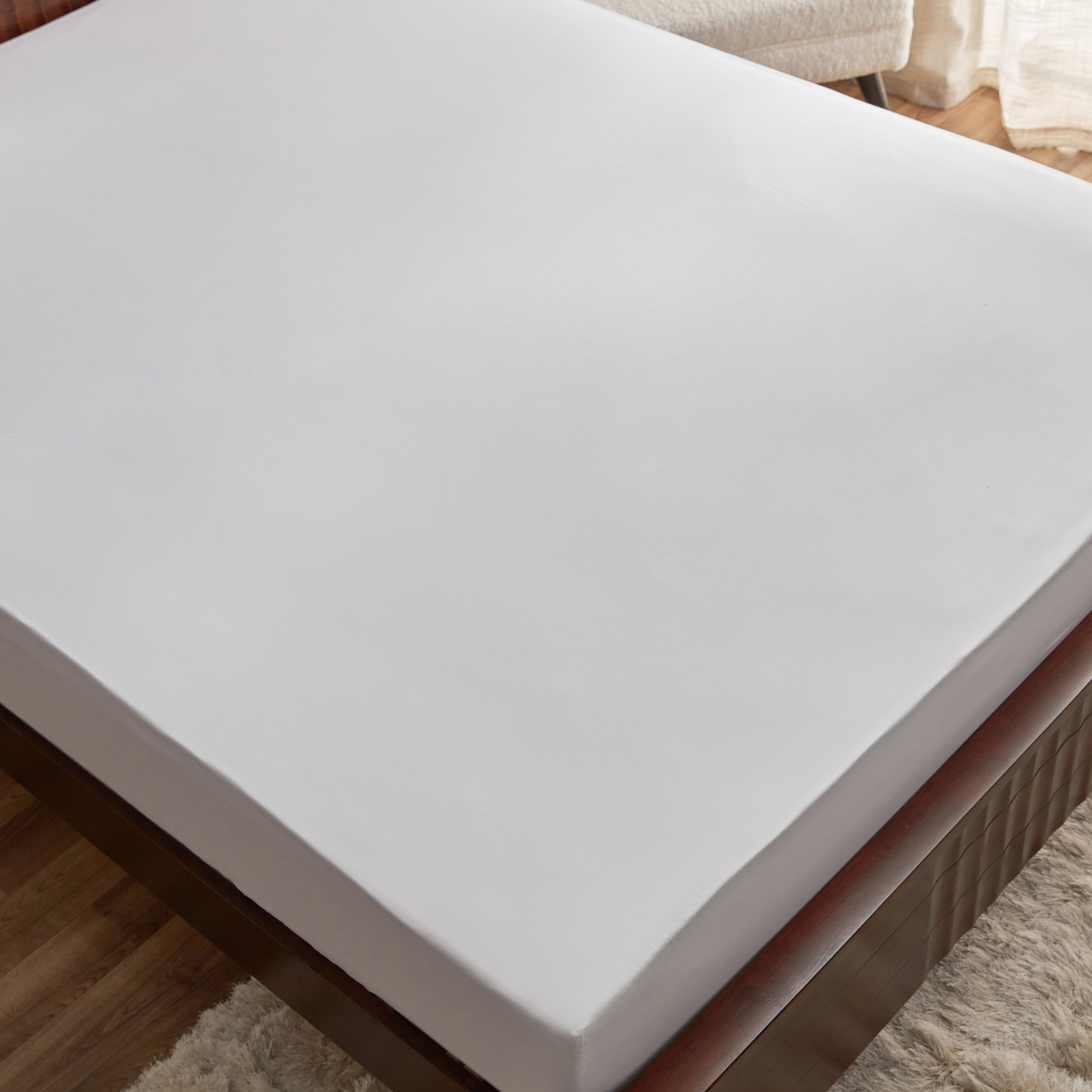 White Haven Geta 200TC Percale  Cotton Queen Fitted Sheet - 150x200+33 cm-hbxhomeware-hbxbedroom-image-3