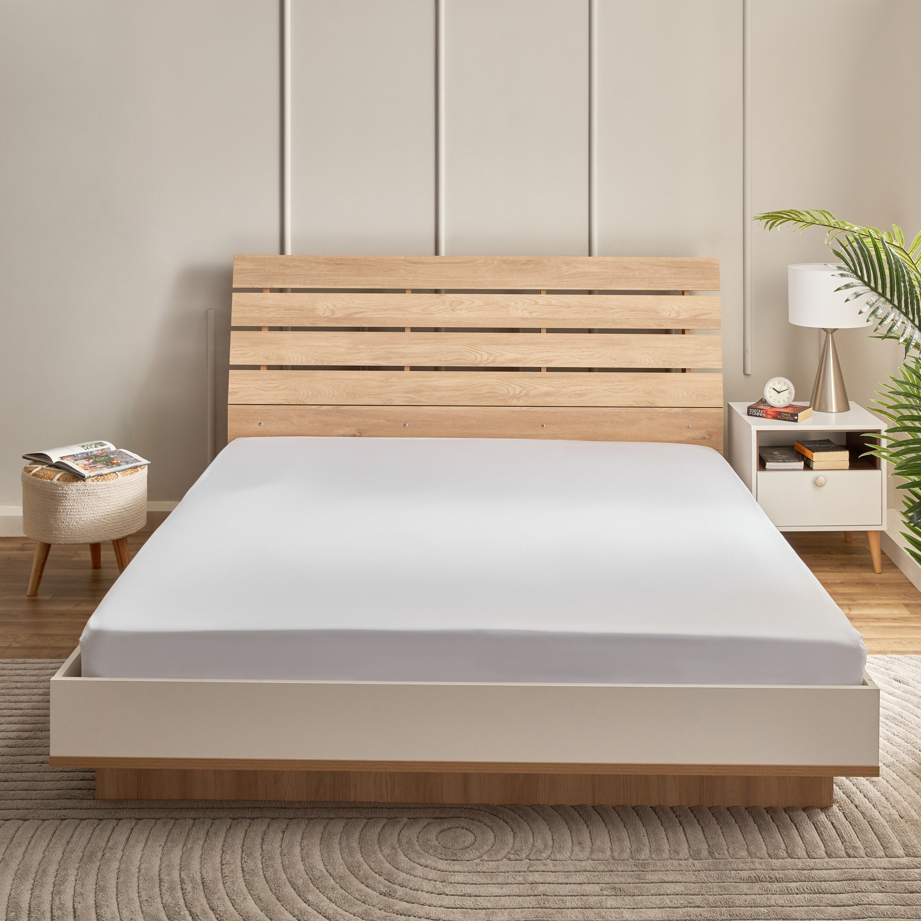 شرشف مطاطي جيتا كينج قطن بيراكل جراند أفوردابلز من وايت هيفن - 180x200+33 سم-hbxhomeware-hbxbedroom-image-2