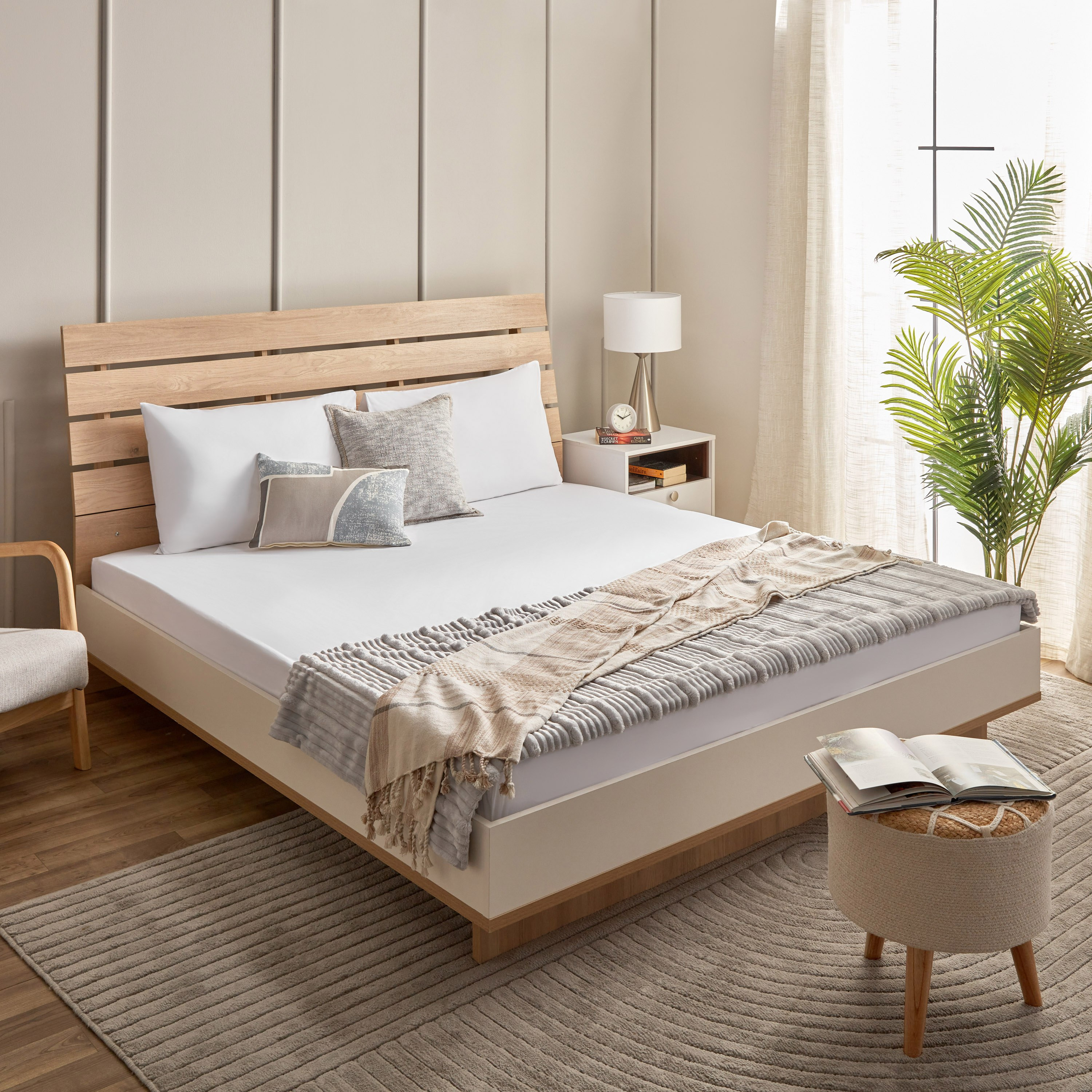 شرشف مطاطي جيتا كينج قطن بيراكل جراند أفوردابلز من وايت هيفن - 180x200+33 سم-hbxhomeware-hbxbedroom-image-7