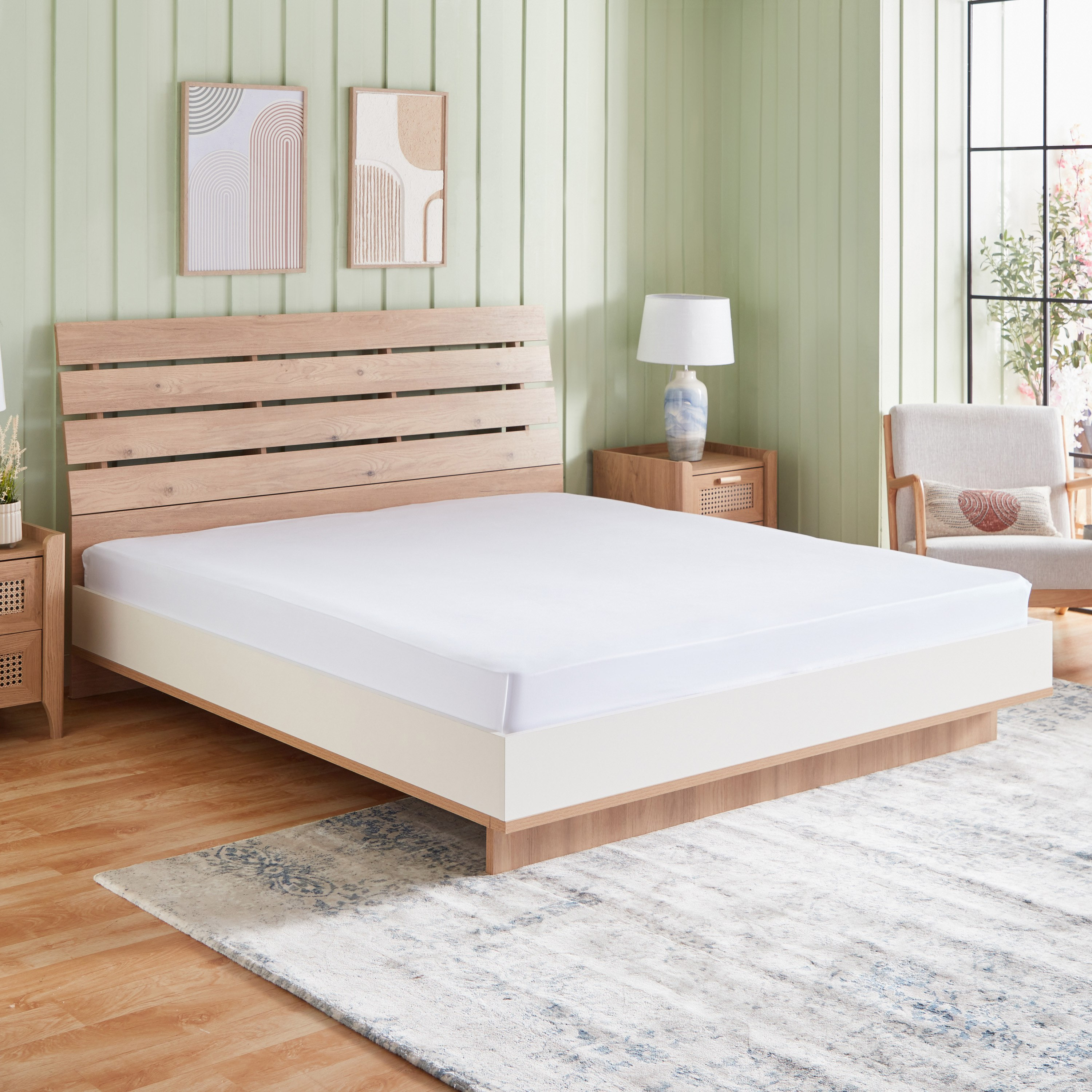 White Haven Pori 220TC Sateen Cotton King Fitted Sheet - 180x200+33 cm-hbxhomeware-hbxbedroom-image-1