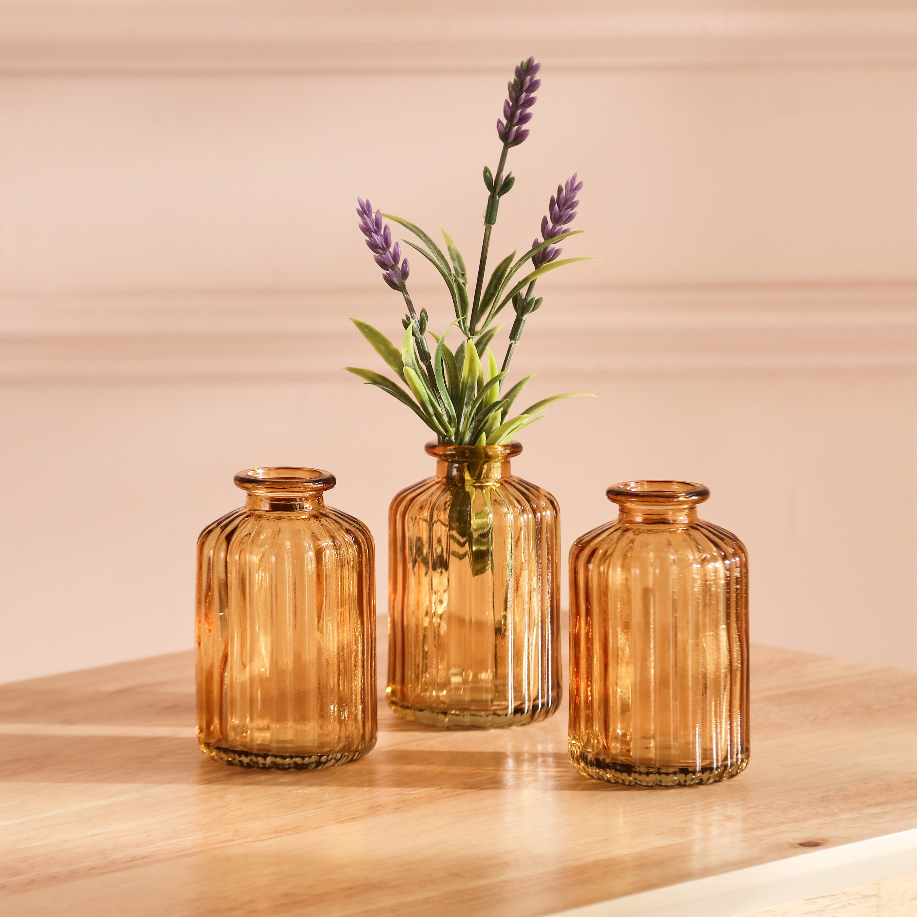 طقم مزهريات زجاج 3 قطع من دين - 6.8x6.8x8.2 سم-hbxbedroom-decorandaccessories-vases-image-1