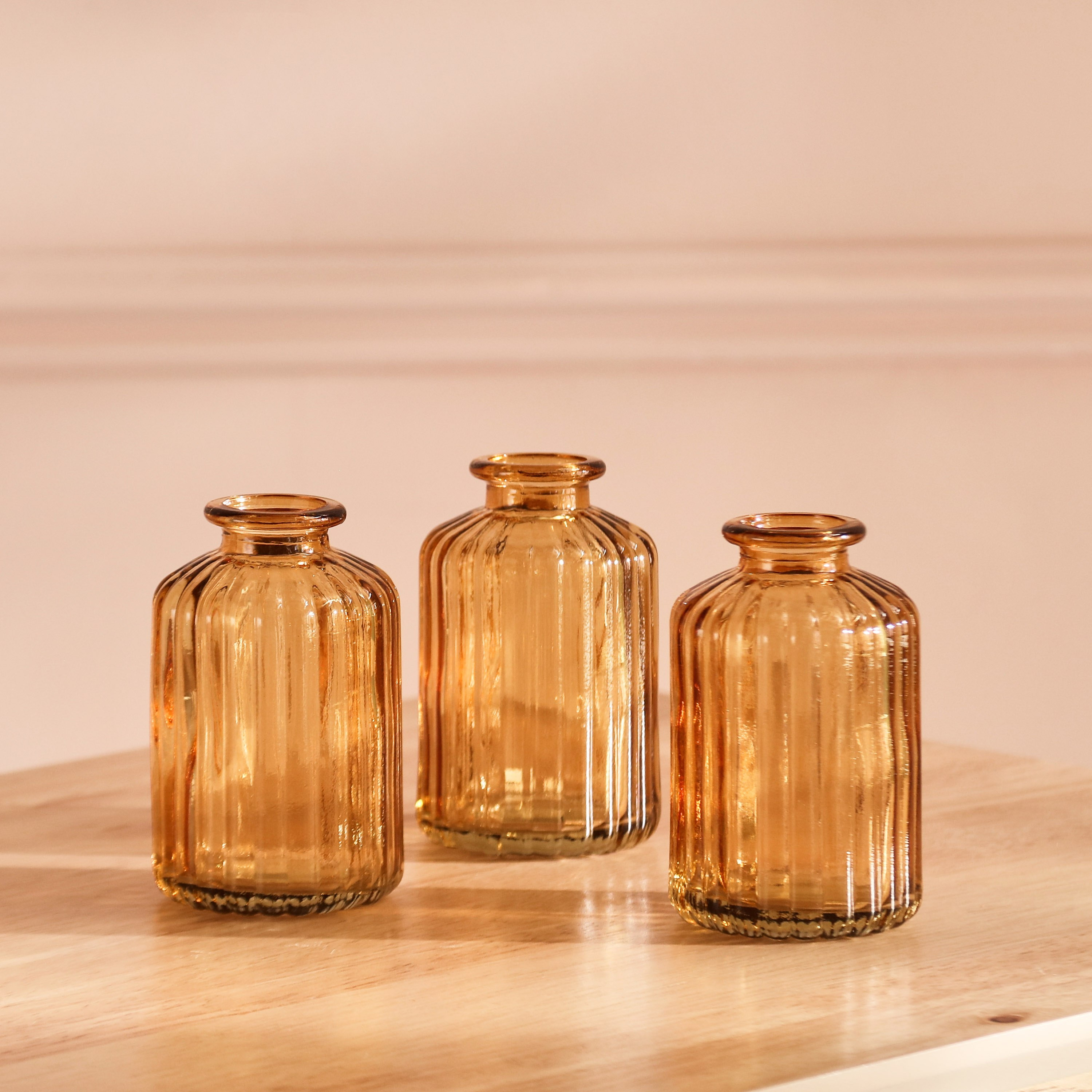 طقم مزهريات زجاج 3 قطع من دين - 6.8x6.8x8.2 سم-hbxbedroom-decorandaccessories-vases-image-2