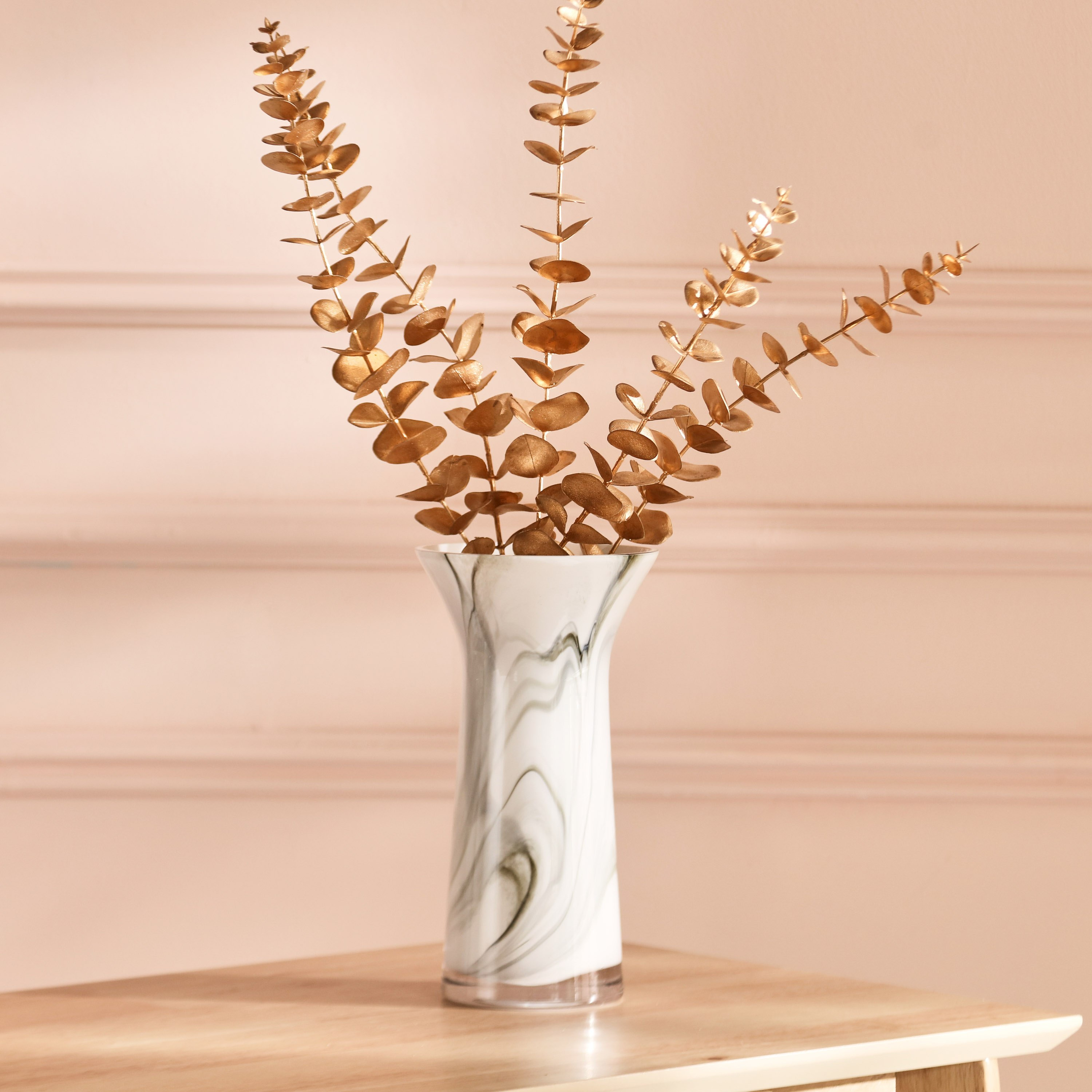 مزهرية زجاج بملمس رخام من دين - 12x23 سم-hbxbedroom-decorandaccessories-vases-image-1