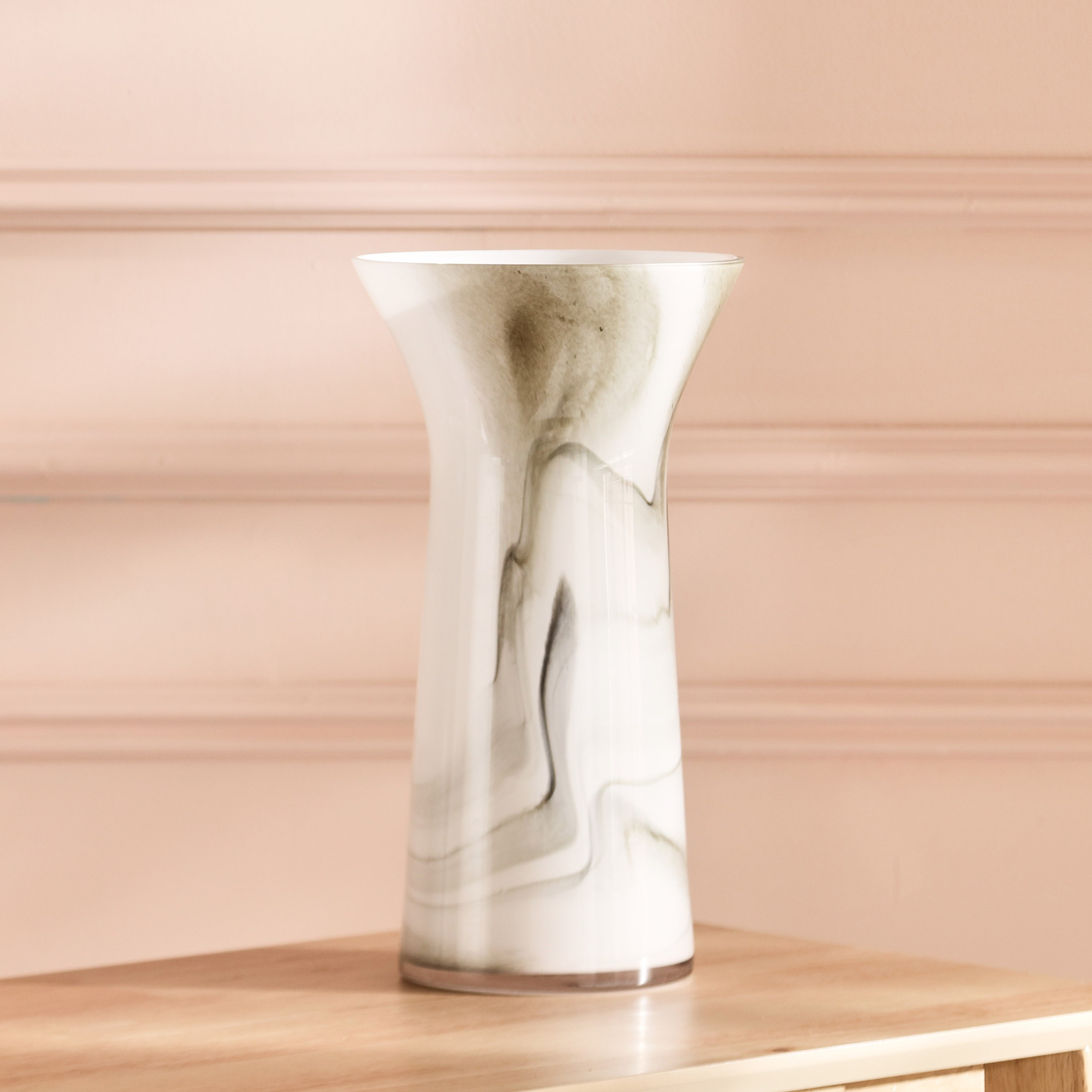 Den Milky Glass with Marble Texture Vase - 18x33 cm-hbxbedroom-decorandaccessories-vases-image-2