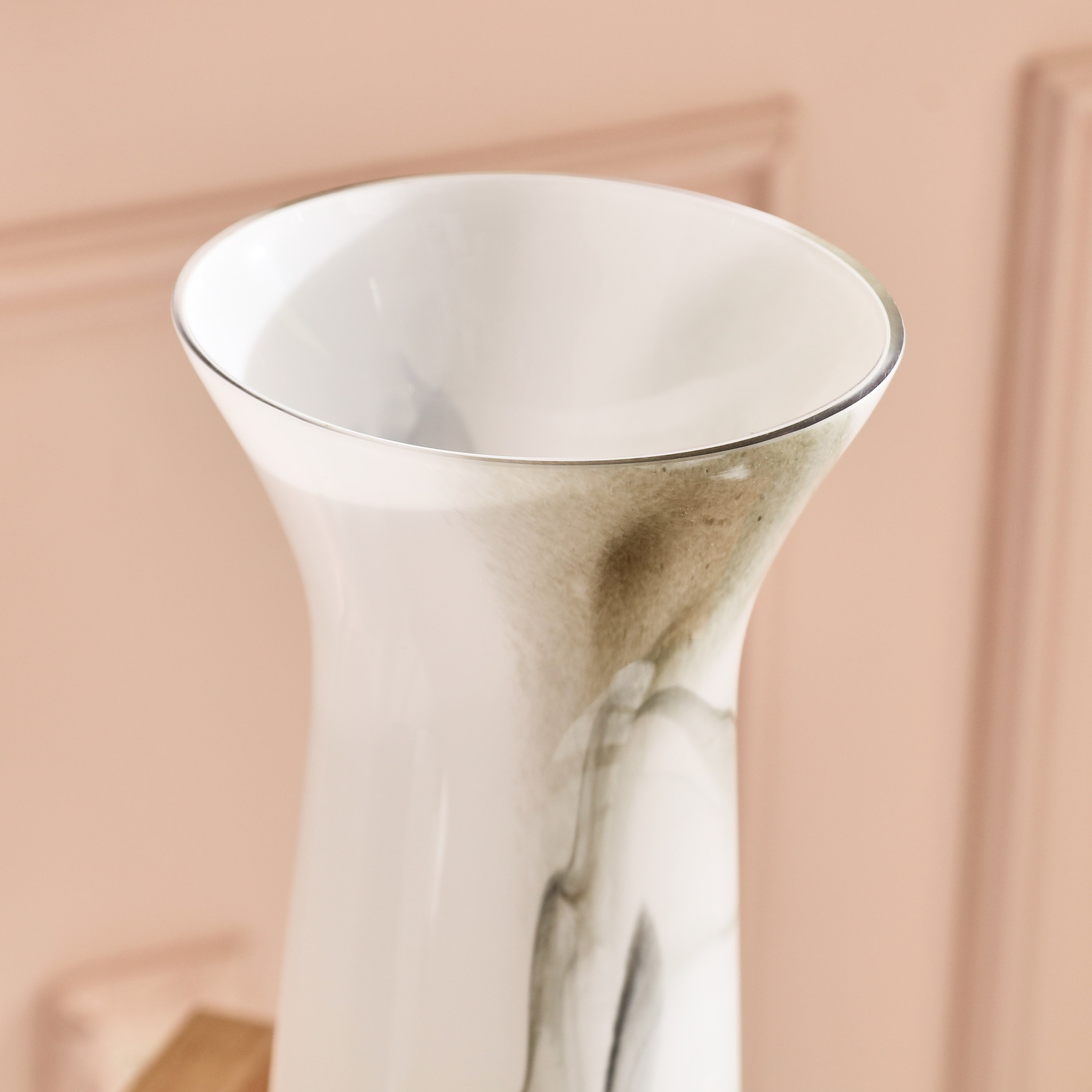 Den Milky Glass with Marble Texture Vase - 18x33 cm-hbxbedroom-decorandaccessories-vases-image-3
