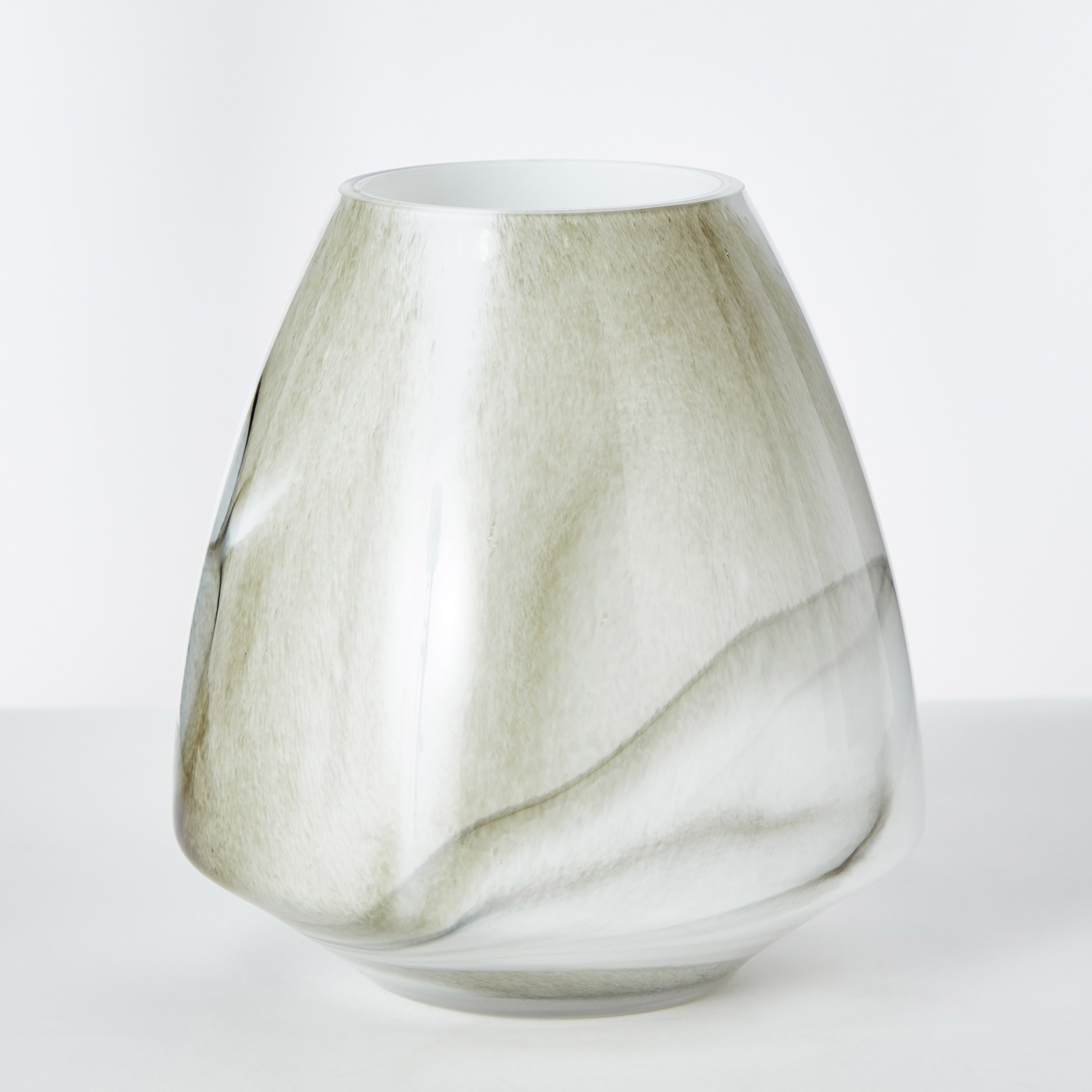 مزهرية زجاج بمظهر رخامي من دين - 15.5x16 سم-hbxbedroom-decorandaccessories-vases-image-6