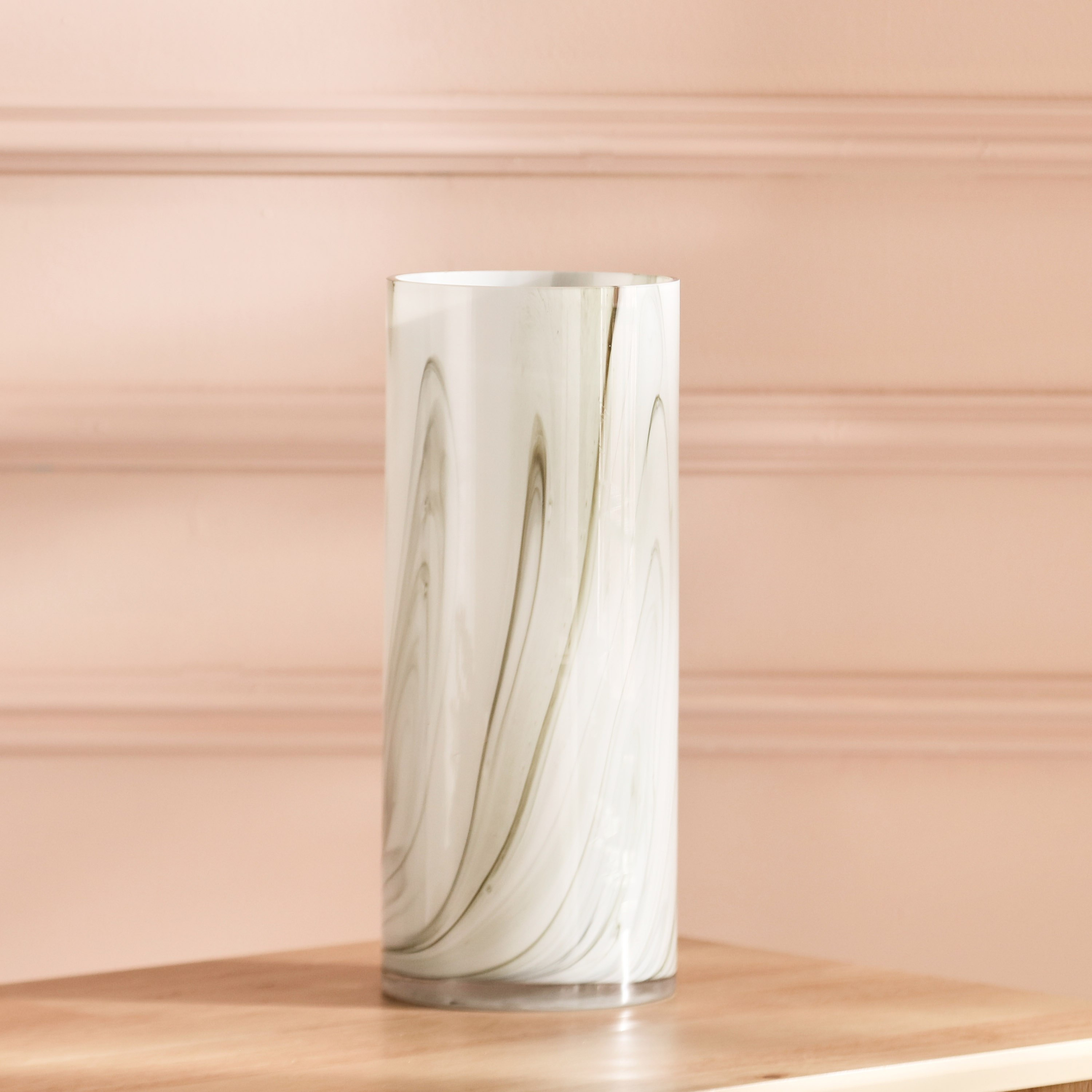 مزهرية زجاج بملمس بارز رخامي من دين - 12.5x30 سم-hbxbedroom-decorandaccessories-vases-image-2