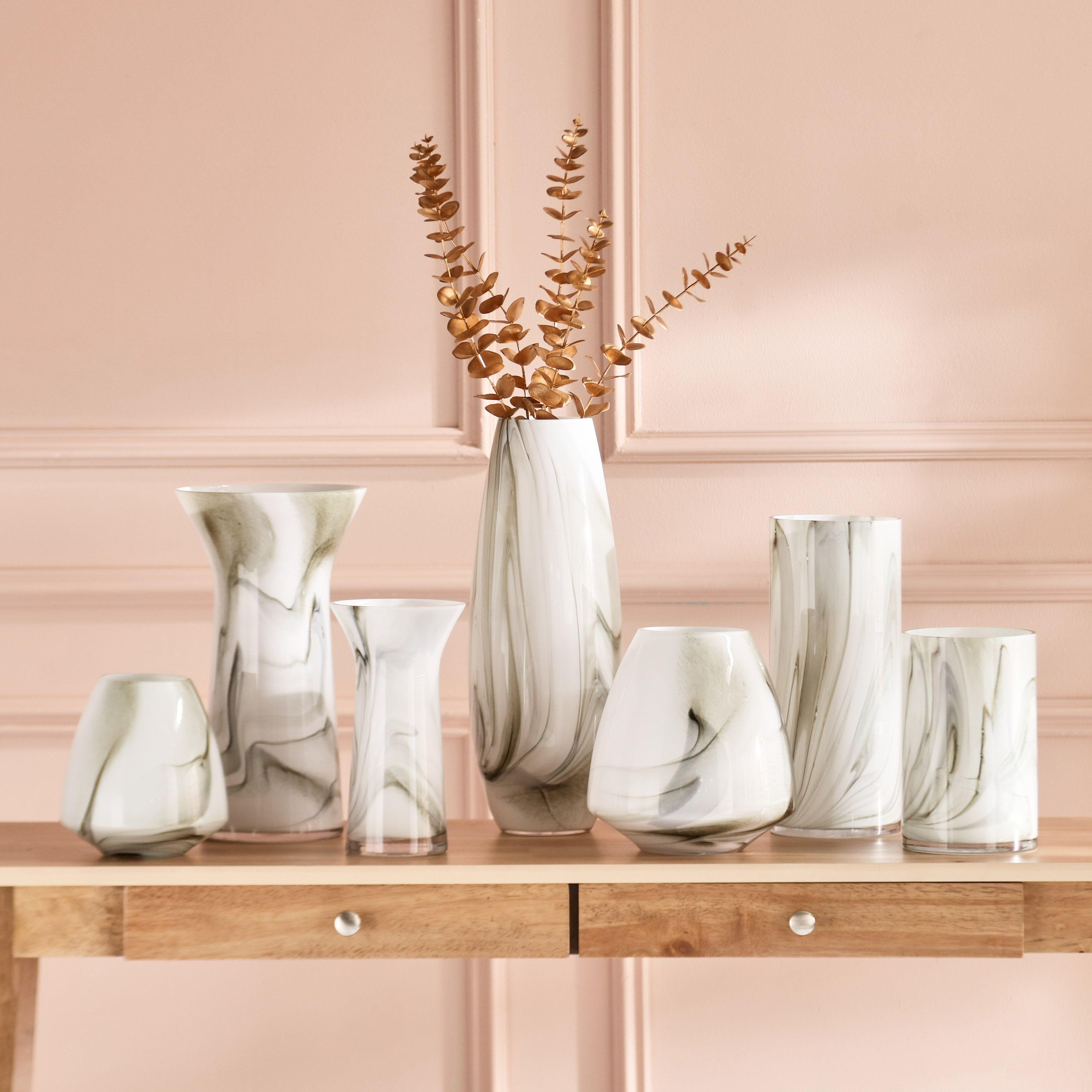 مزهرية زجاج بملمس بارز رخامي من دين - 12.5x30 سم-hbxbedroom-decorandaccessories-vases-image-5